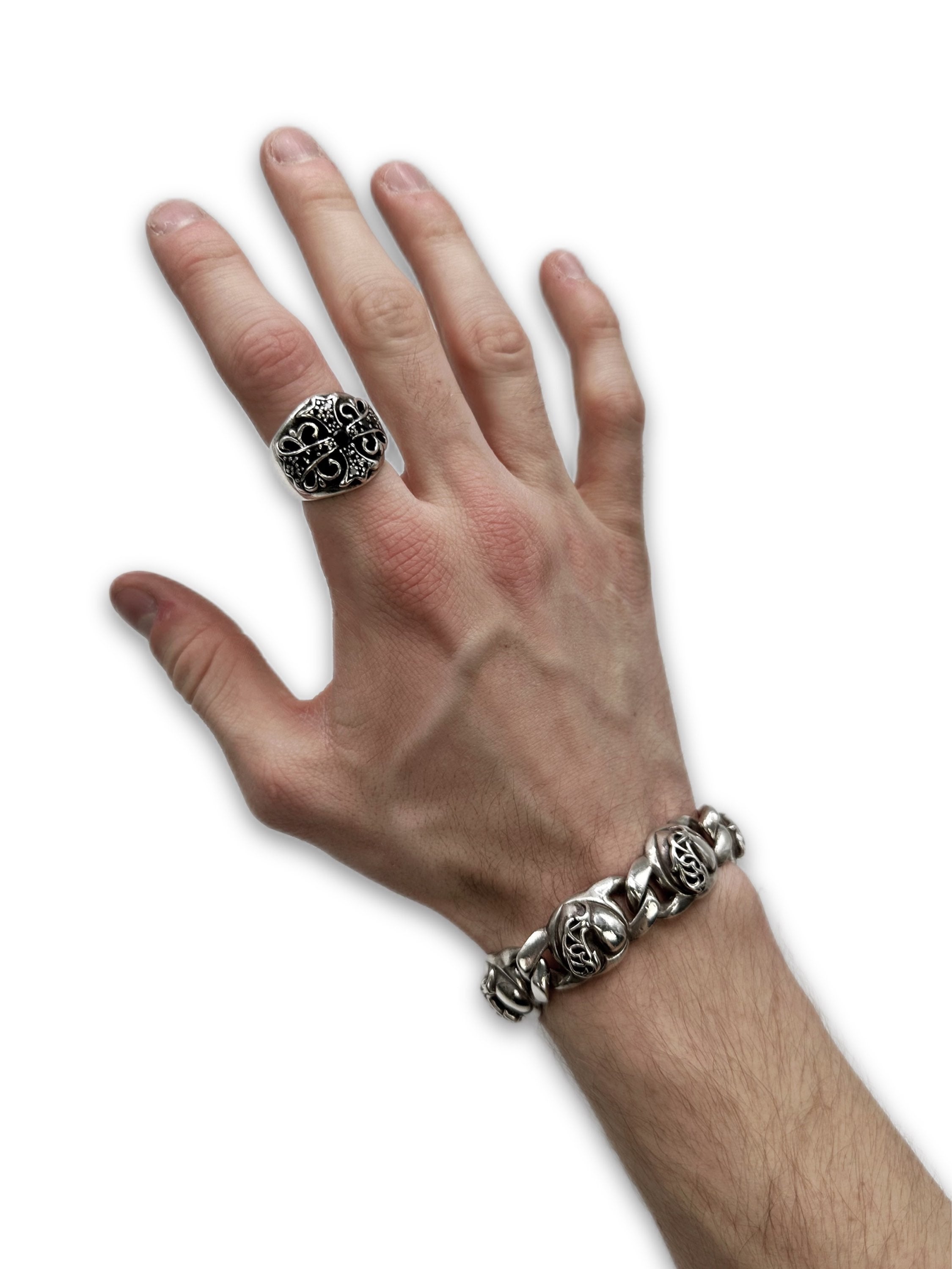 Chrome Hearts Black Diamond Aftermarket Cross ‘Keeper’ Ring