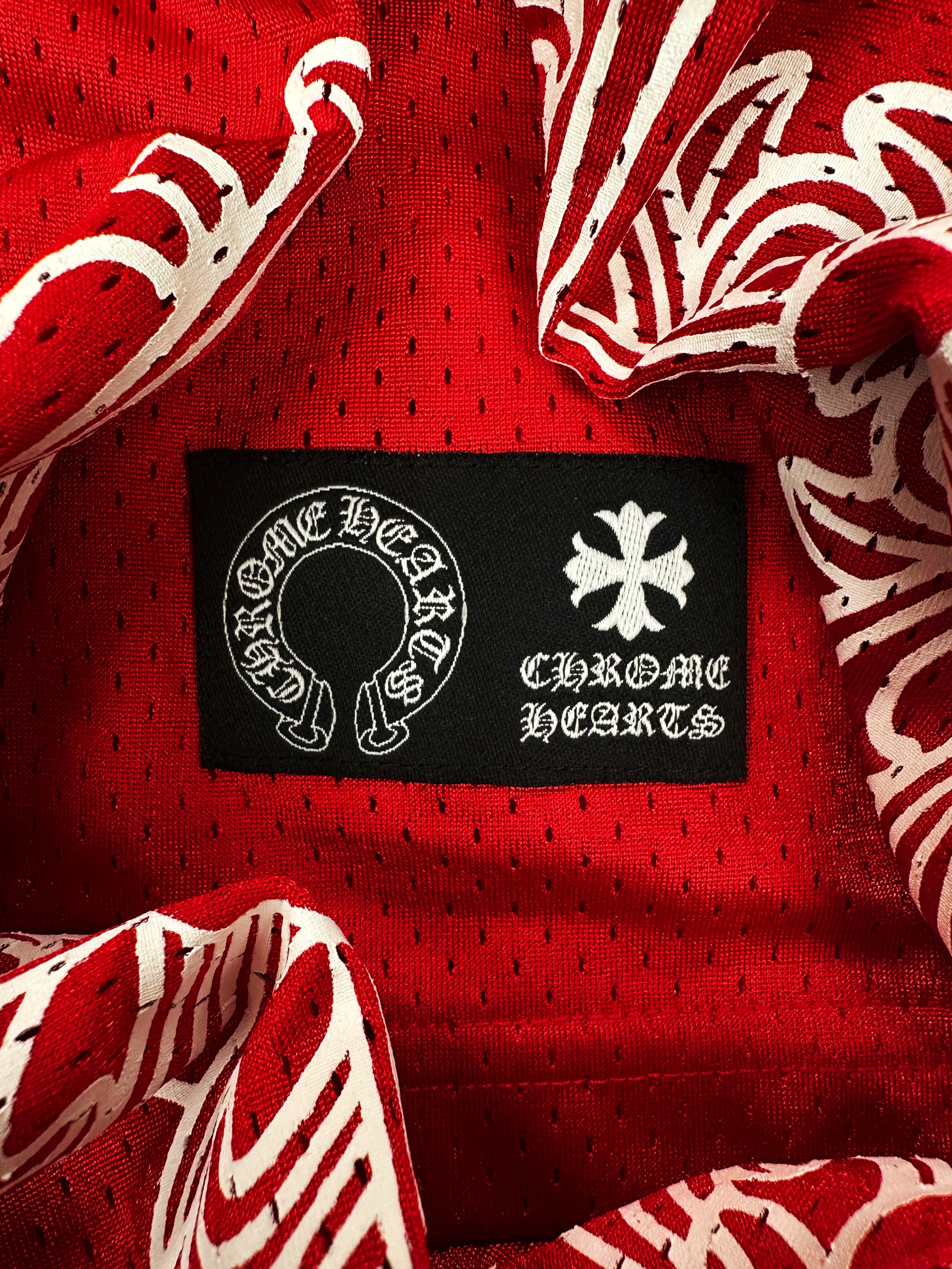 Chrome Hearts x Matty Boy ‘Team’ Red Horseshoe Long Sleeve Jersey