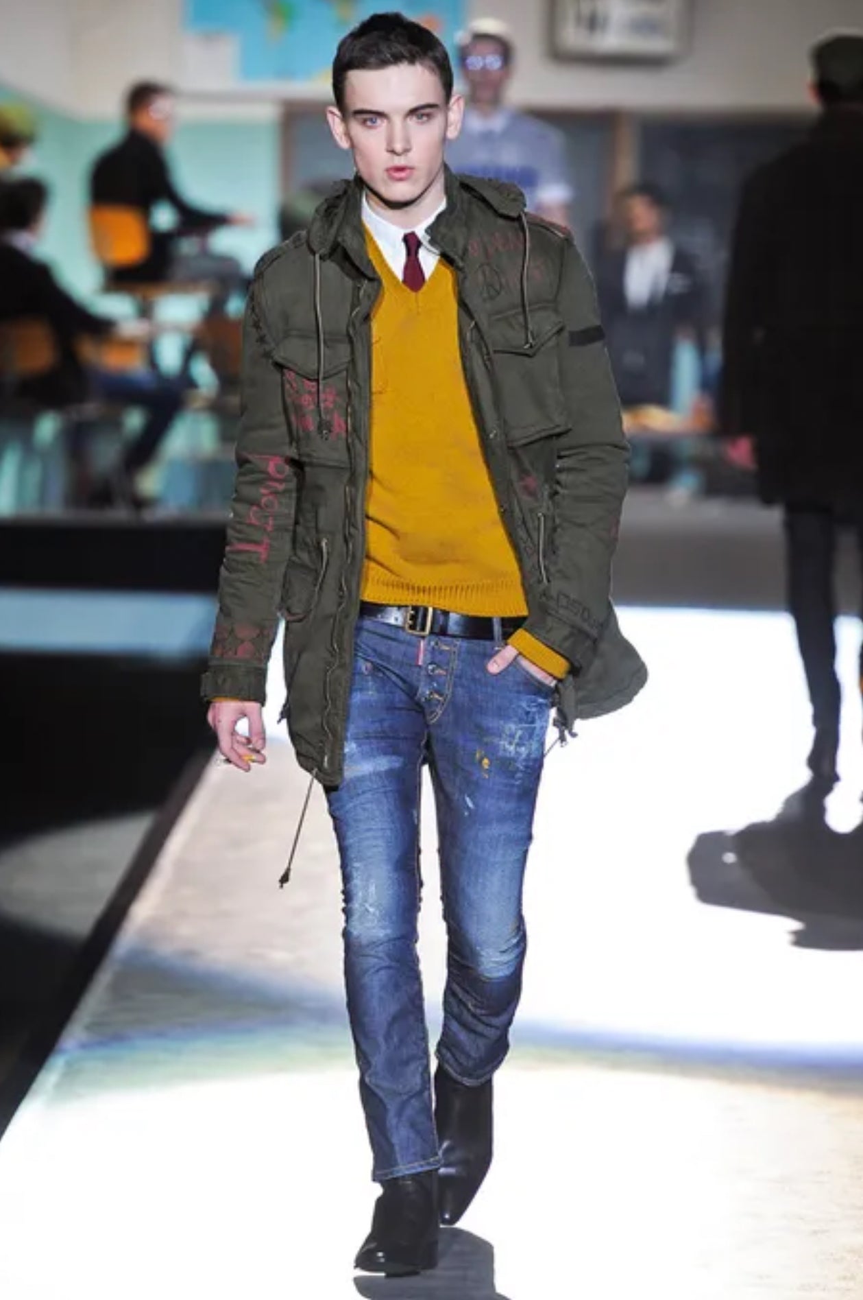 AW12 Dsquared2 ‘Anarchy’ Rebel Graffiti Military Herringbone Jacket