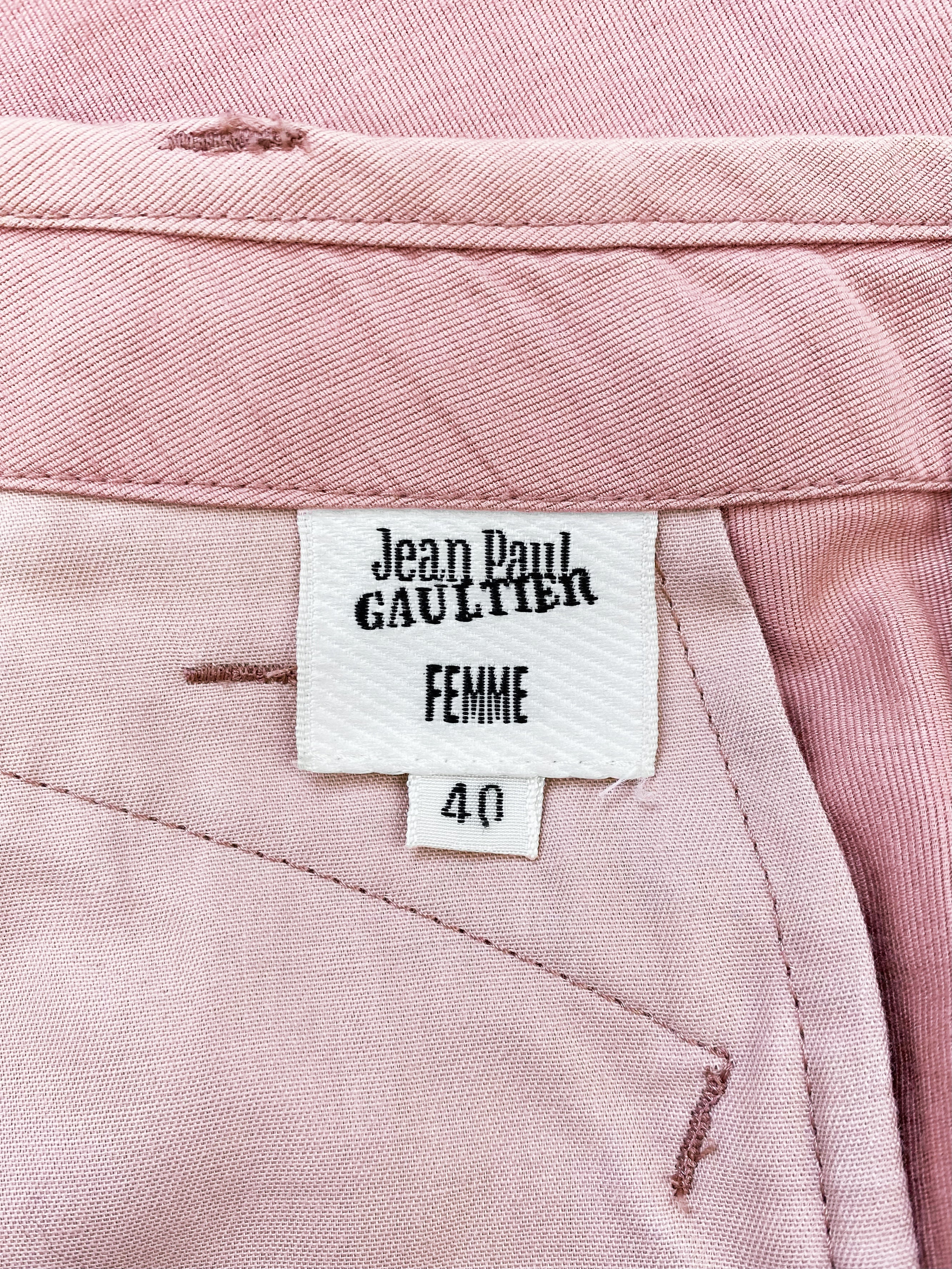 90’s Jean Paul Gaultier Pink Belted Bondage Strap Cargo Pants