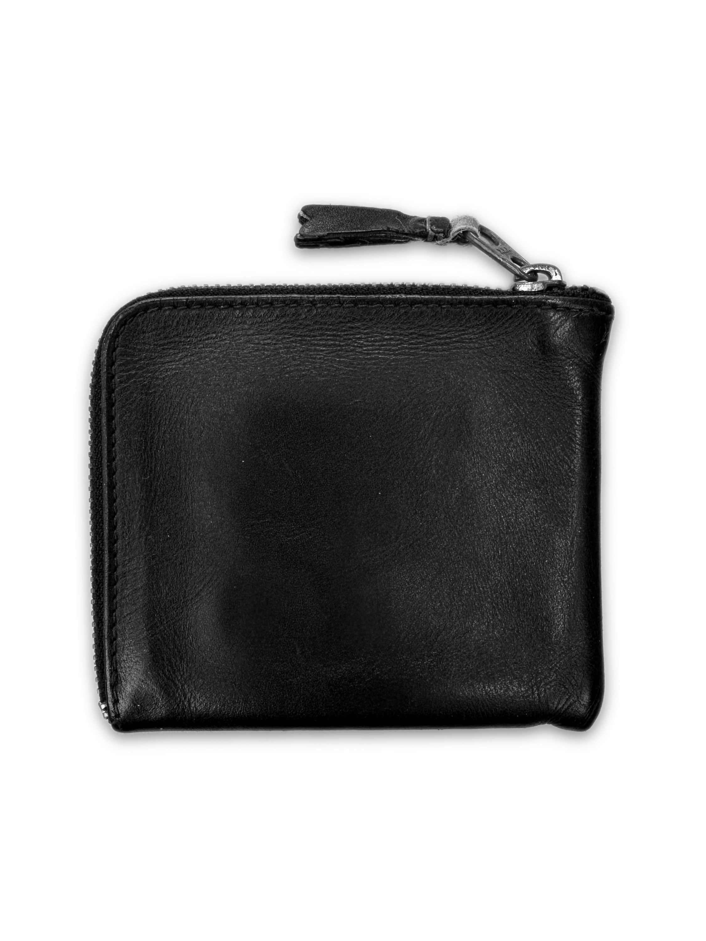 00s Comme des Garçons Square Zip Black Leather Card Holder