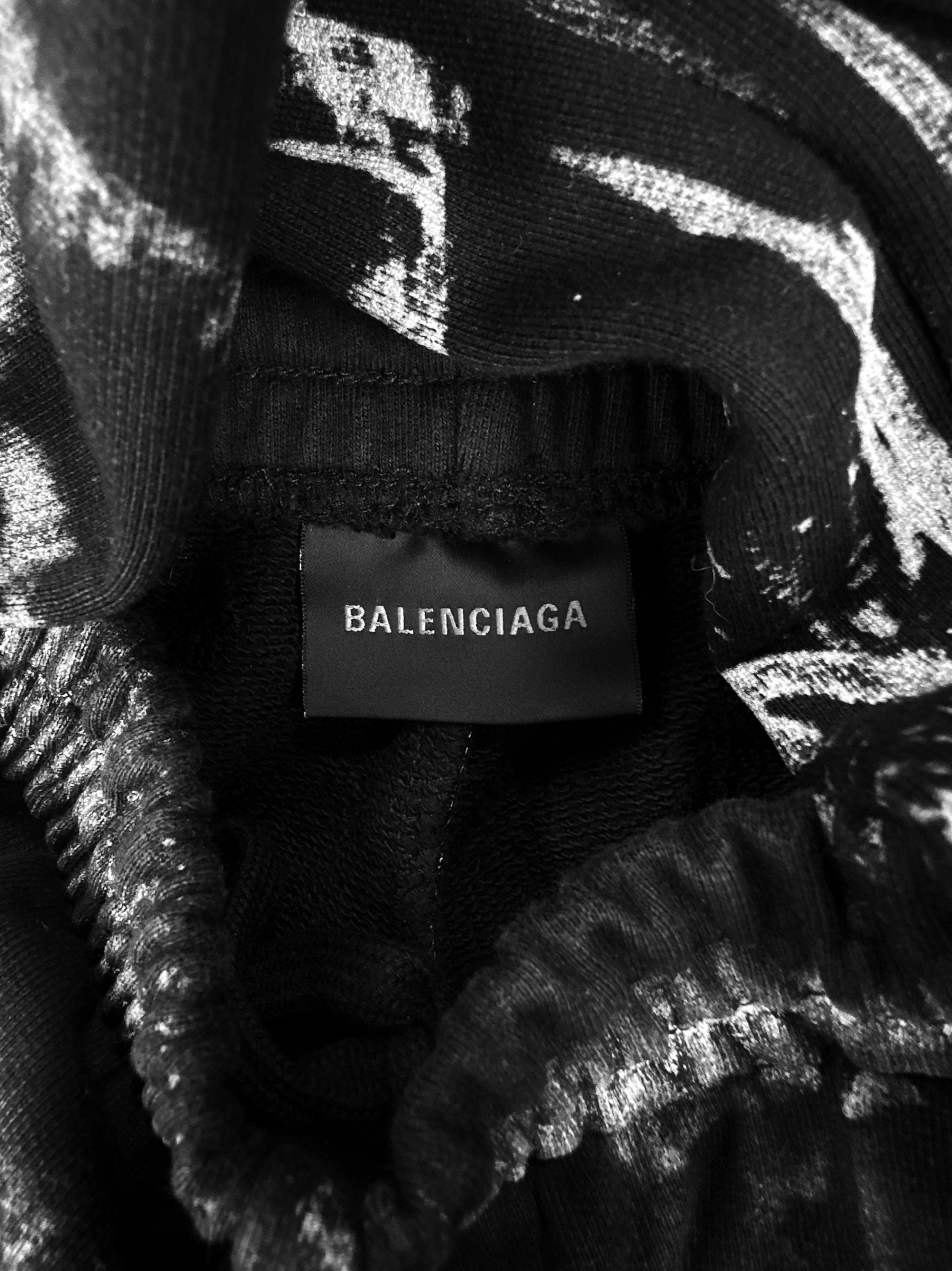 SS23 Balenciaga ‘Graffiti’ Skater Baggy Black Sweatpants