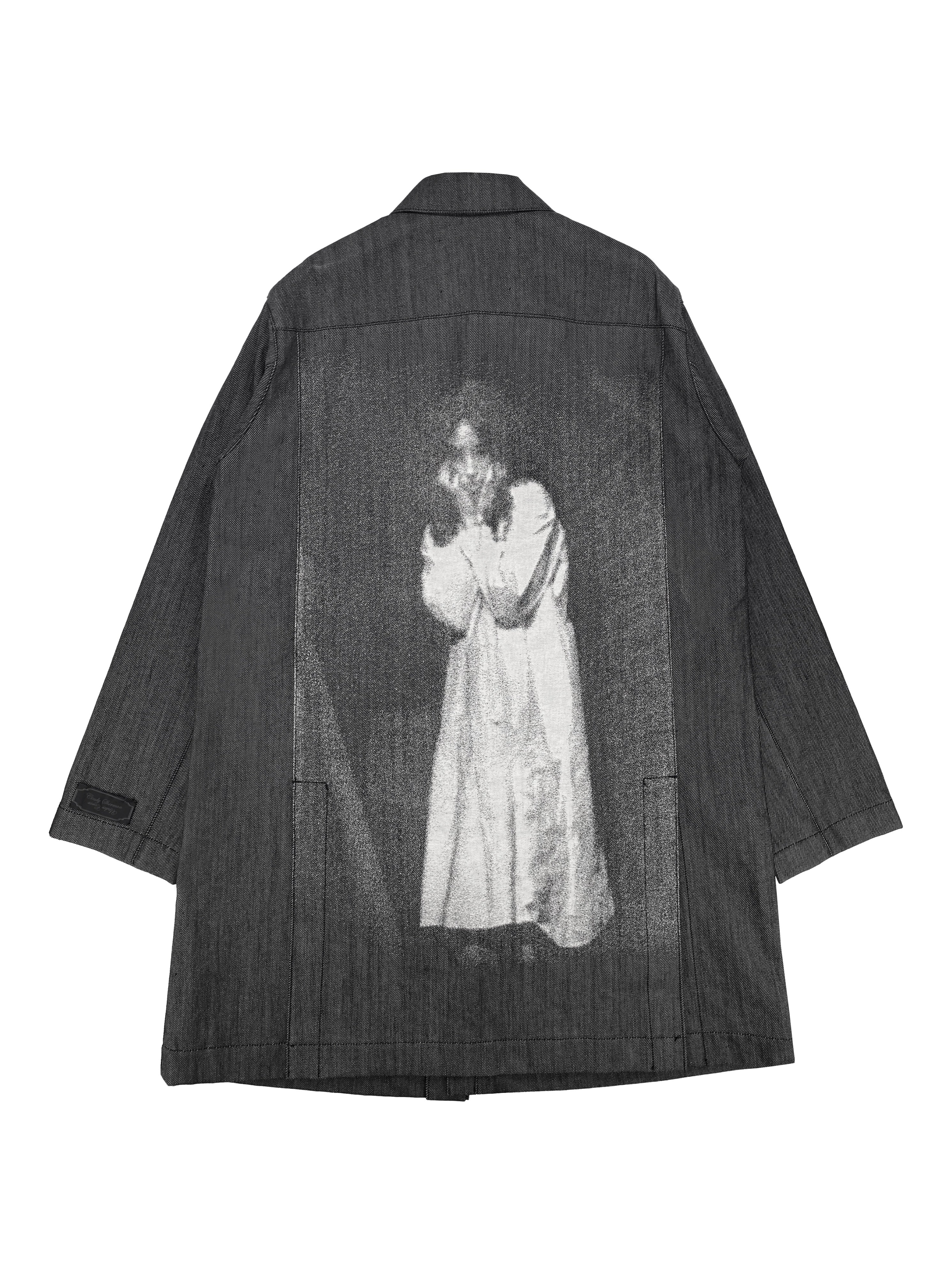 SS20 UNDERCOVER CINDY SHERMAN COARSE DENIM TRENCH COAT