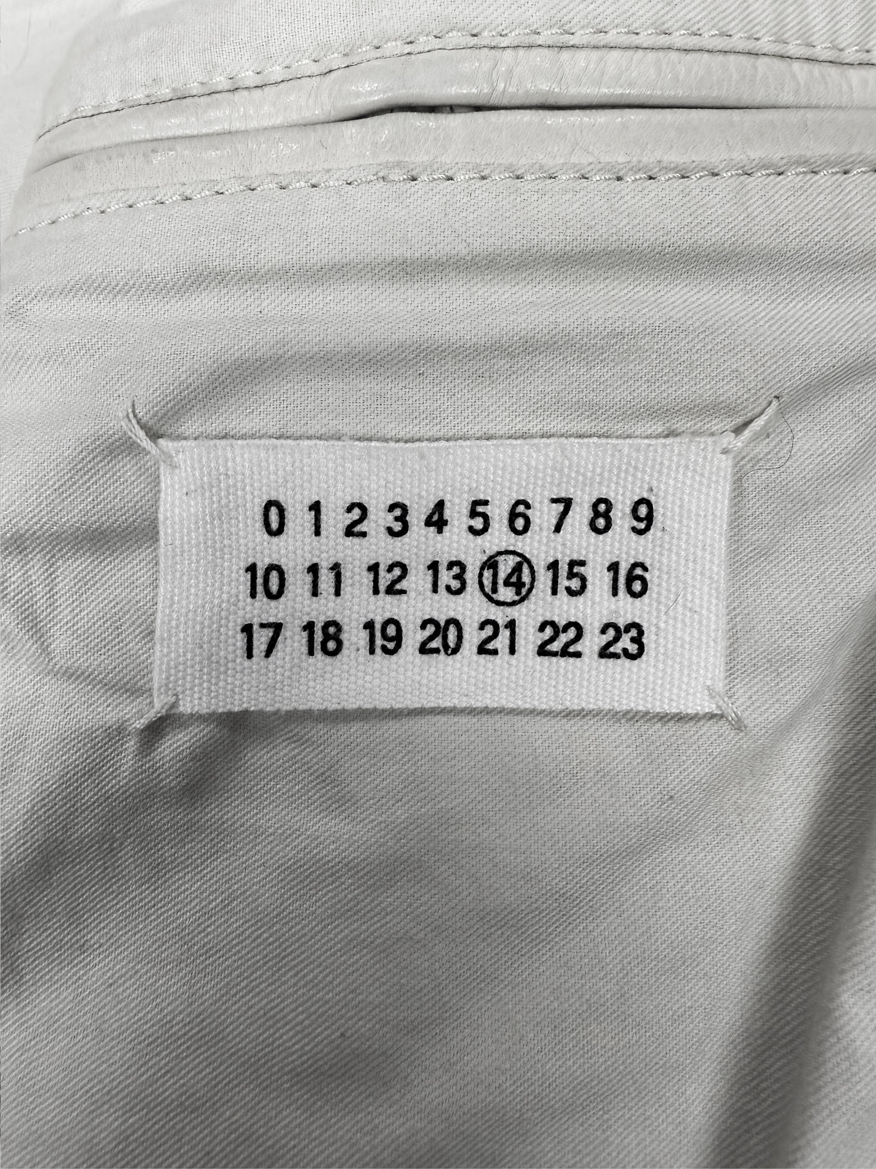 SS08 Maison Margiela ‘5 Zip’ White Leather Racing Jacket
