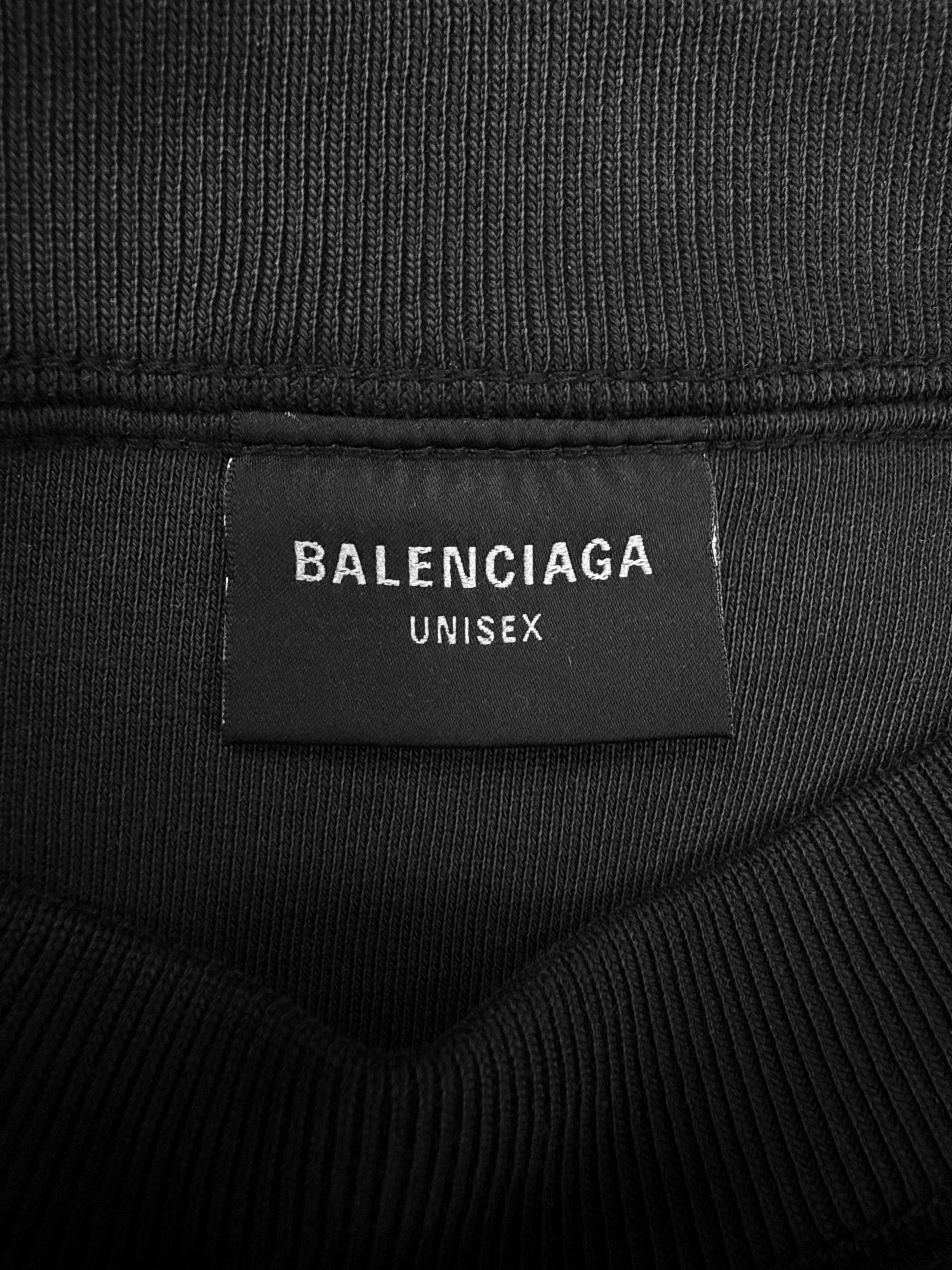 SS25 Balenciaga ‘Metalhead’ Reversible Black Terry Cotton Sweatshirt