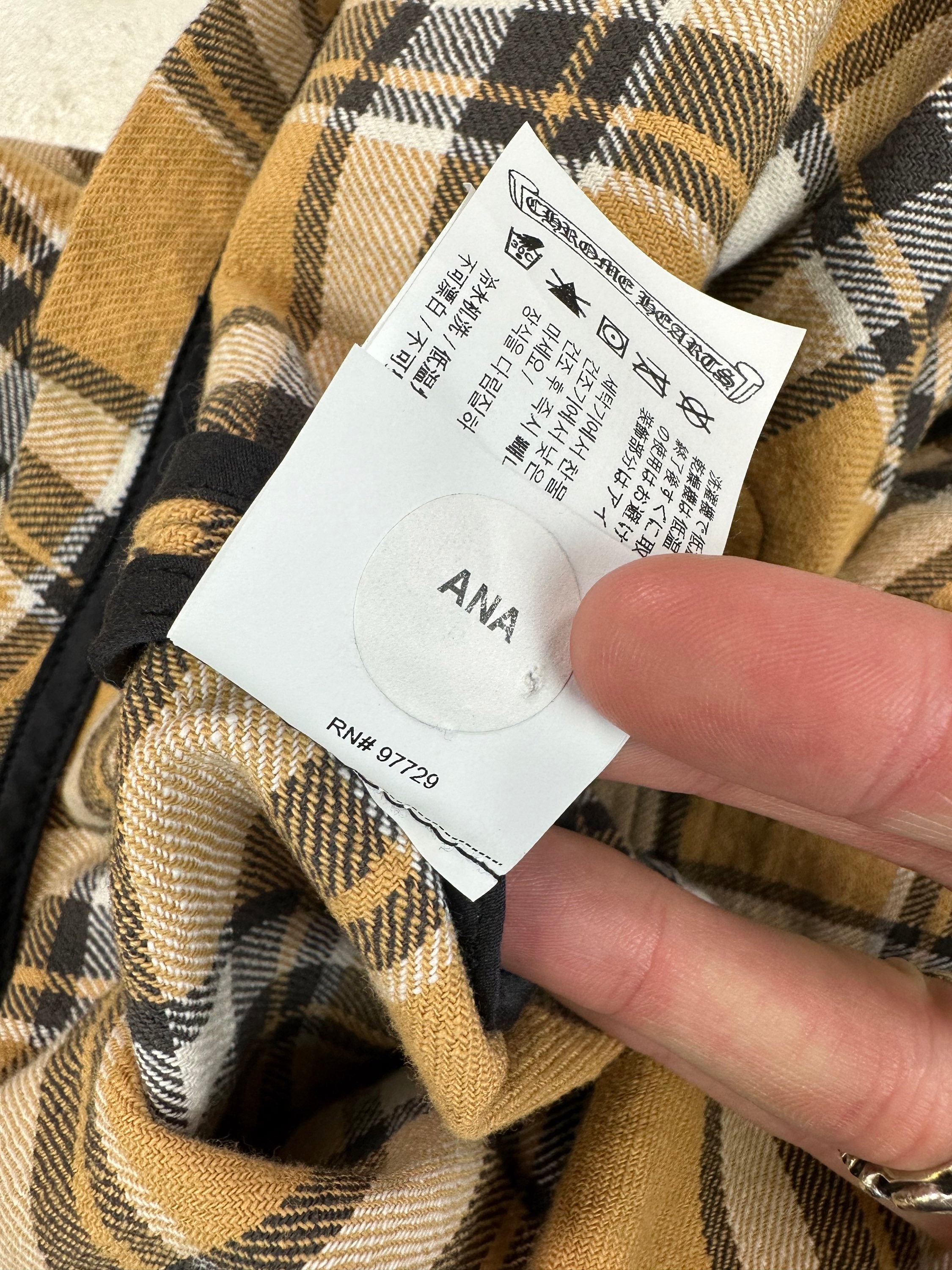 Chrome Hearts Yellow .925 Silver Cropped Flannel Jacket