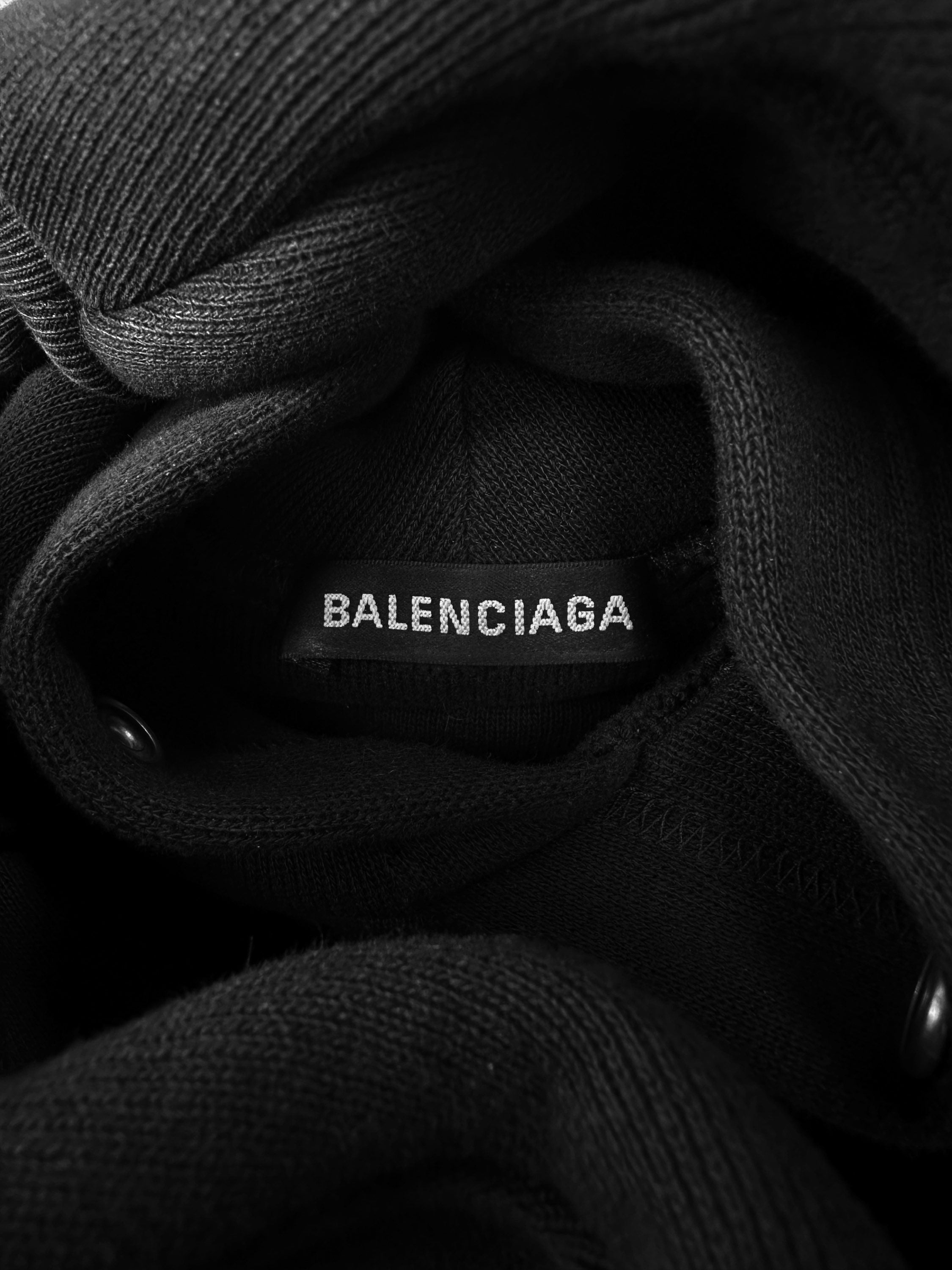AW18 Balenciaga ‘Speedhunters’ Black Double Layered Hoodie