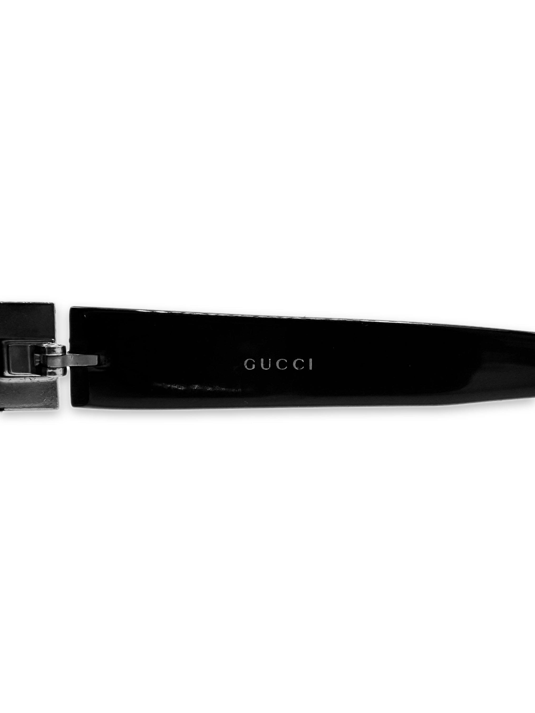00s Gucci Black Tint ‘G’ Logo Rimless Sunglasses