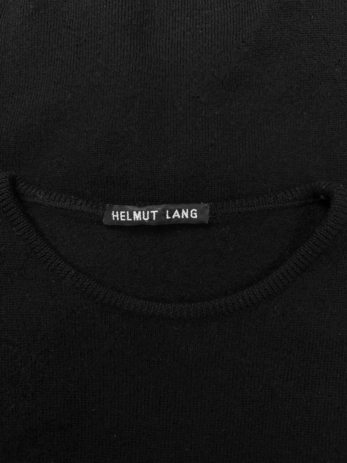 90s Helmut Lang ‘Cut Out’ Shoulder Black Knitted Sweater
