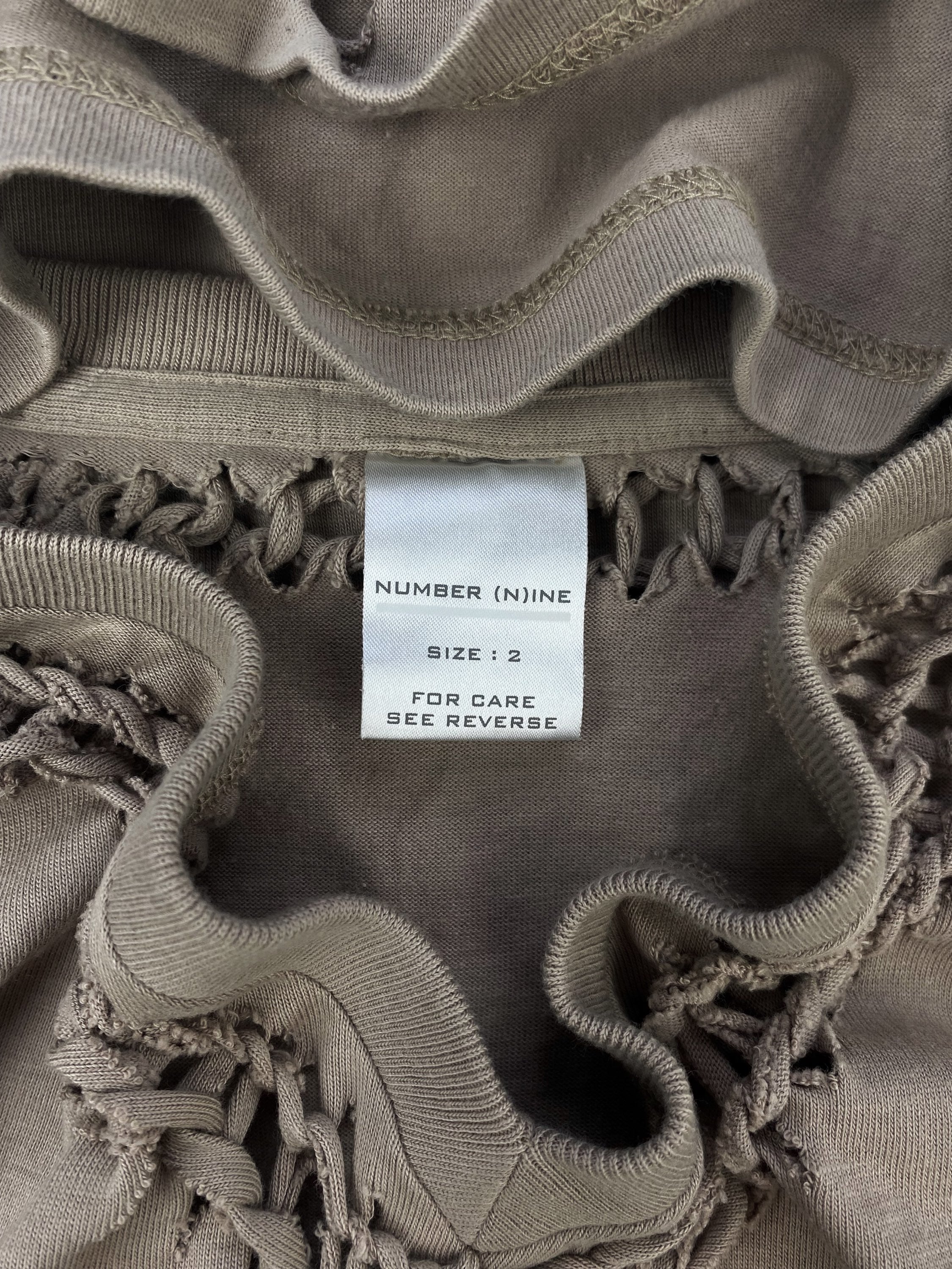 00s Number (N)ine Woven Braided Rustic T-Shirt