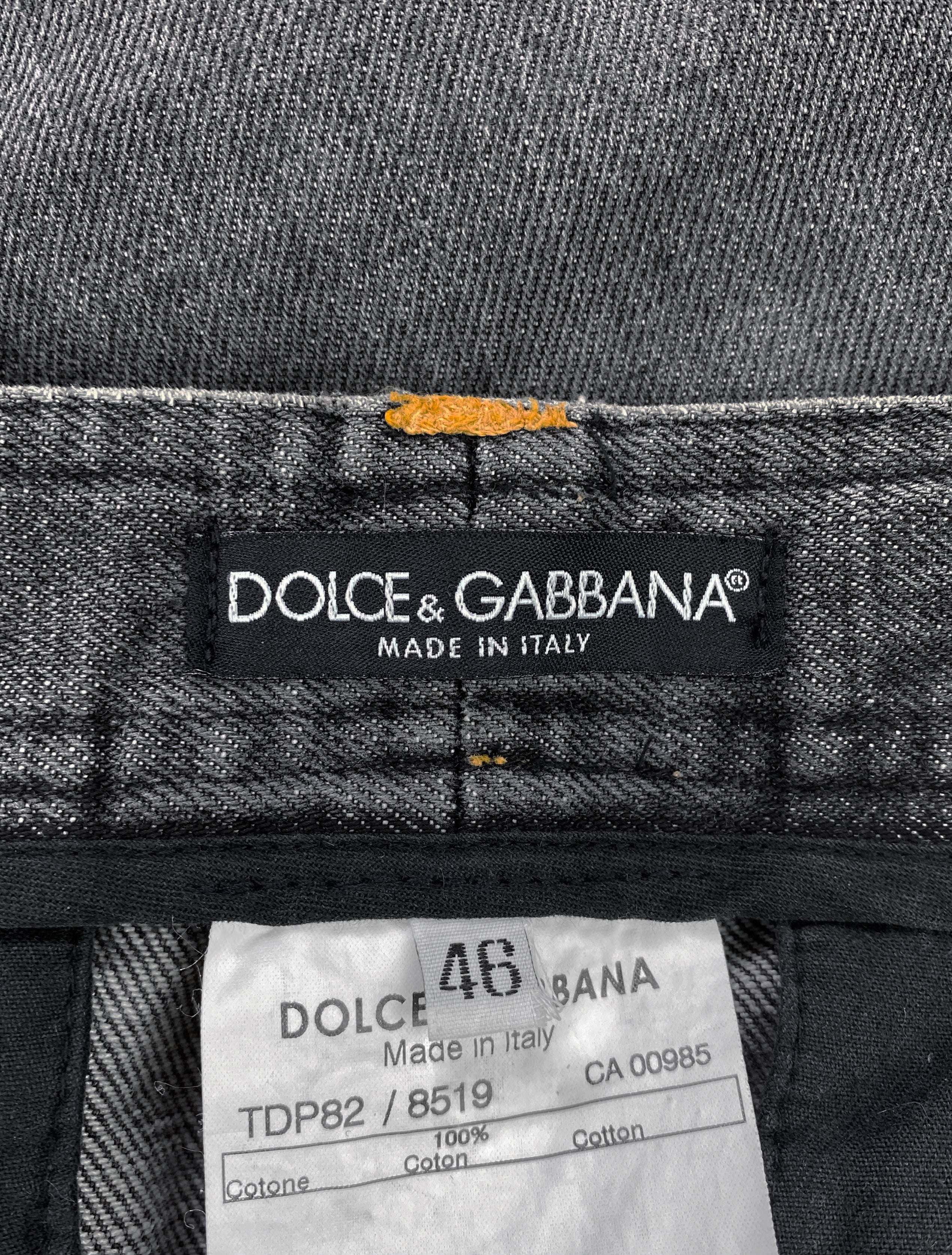 AW03 Dolce & Gabbana Bondage Strap Reinforced Flared Denim