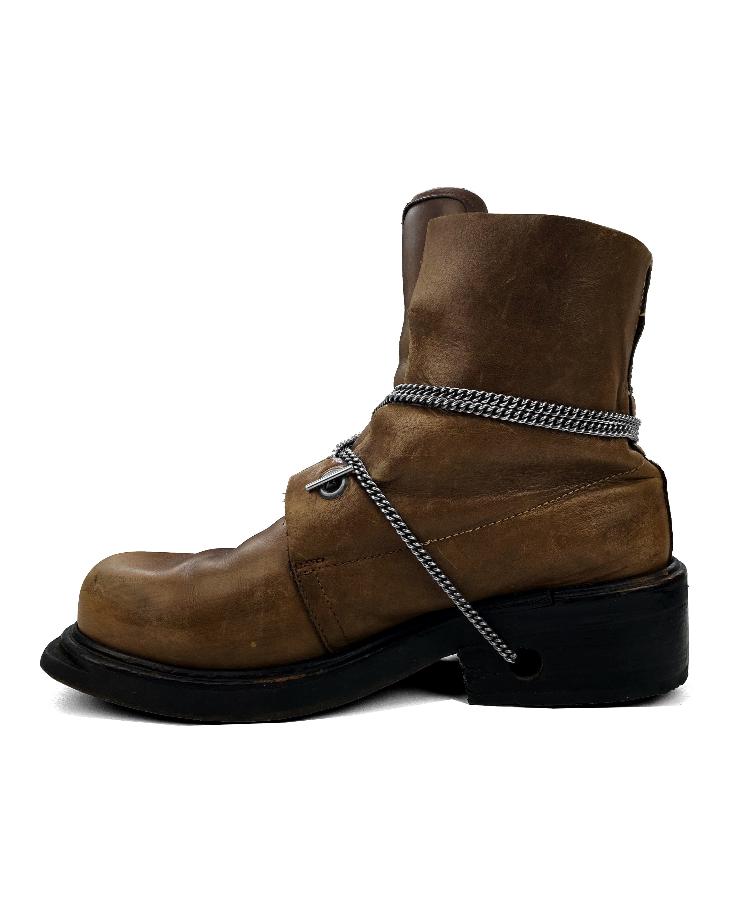 AW97 Dirk Bikkembergs Chain Weave Threaded Heel Combat Boots