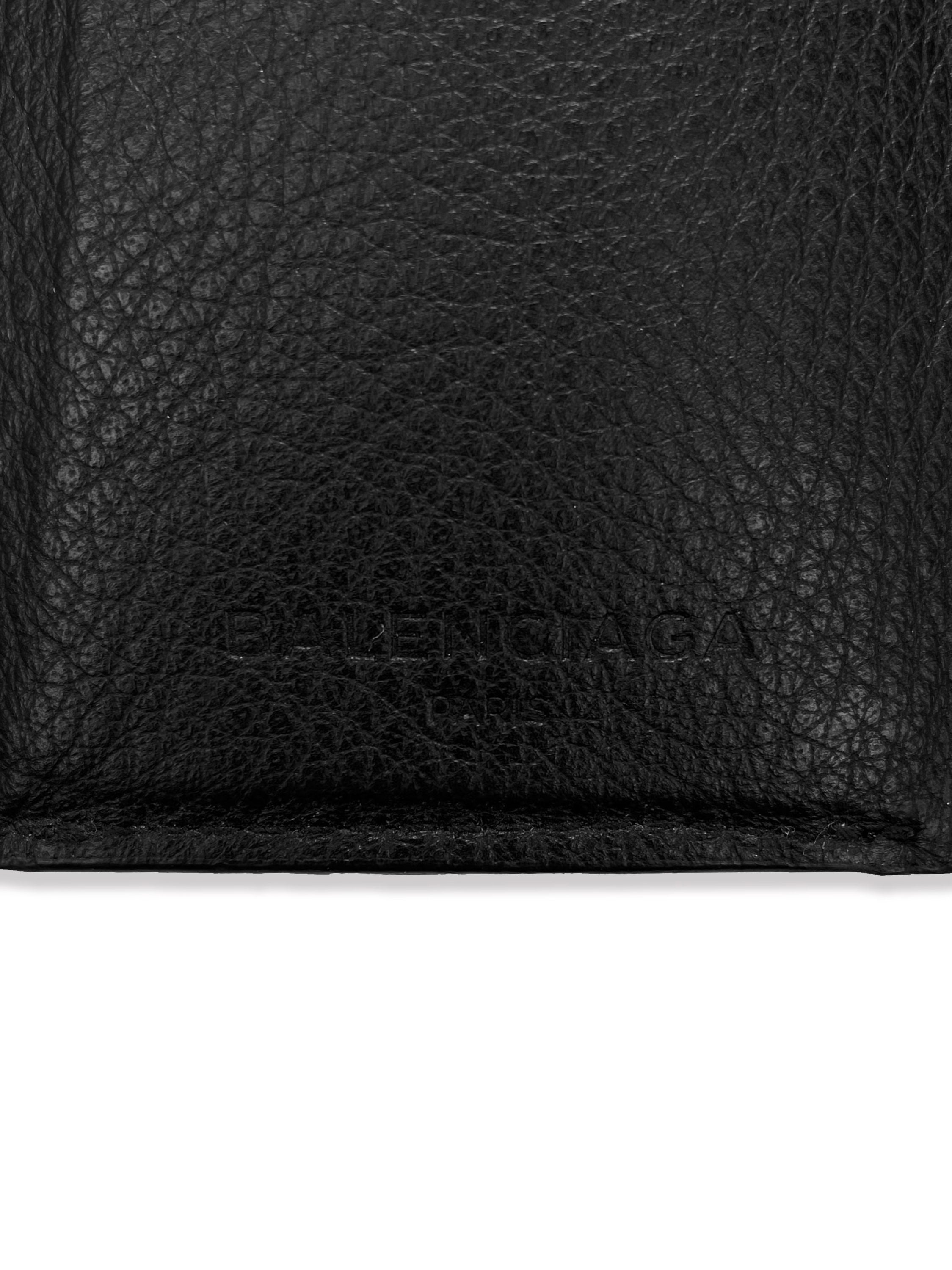 Balenciaga Embossed Leather Mini Papier Trifold Wallet