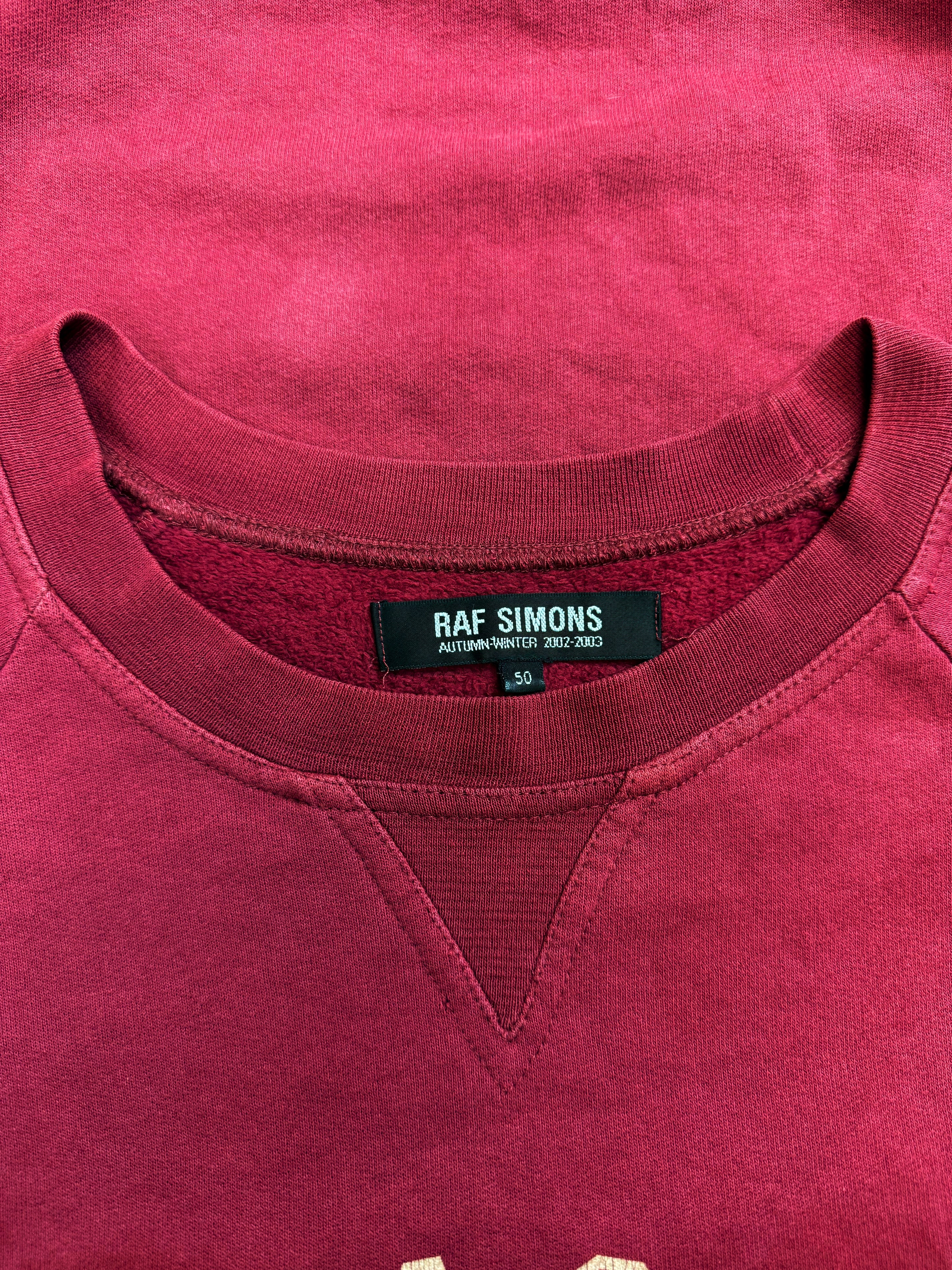 AW02 Raf Simons ‘Virginia Creeper’ Collegiate Red Crewneck