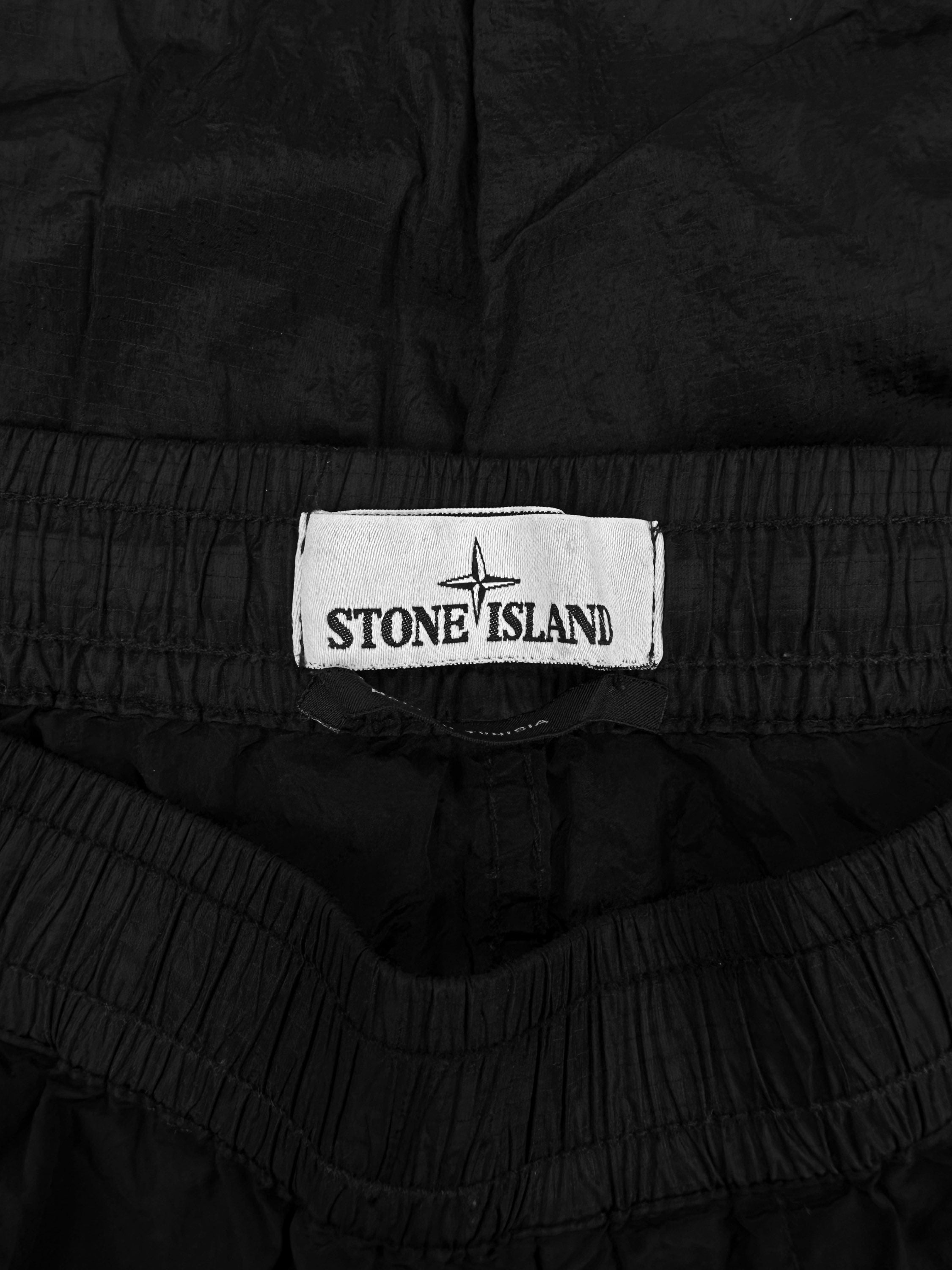 Stone Island ‘Compass’ Patch Black Nylon Cargo Pants
