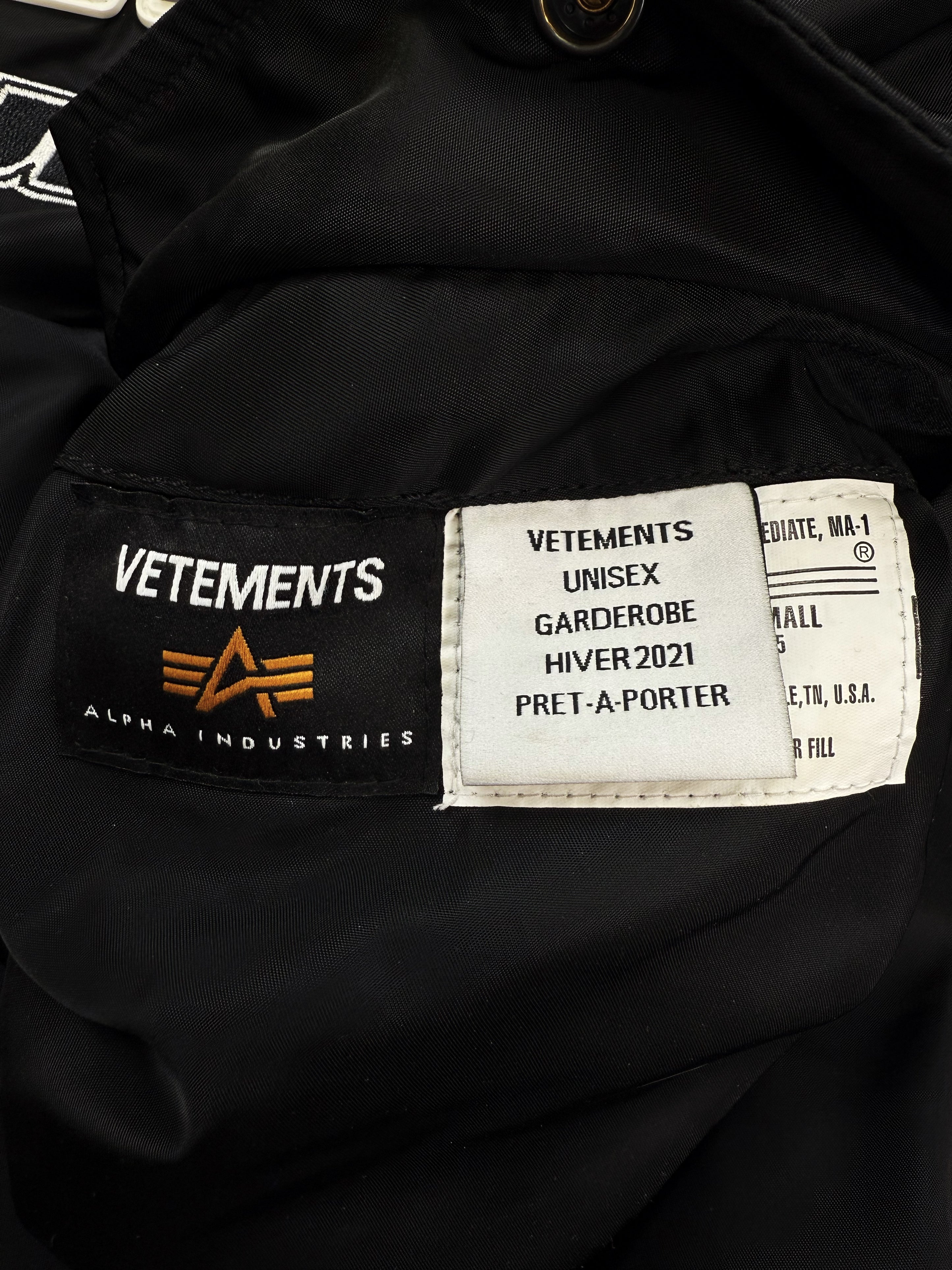 2020 Vetements x Alpha Industries ‘Racing’ Patched Bomber Jacket