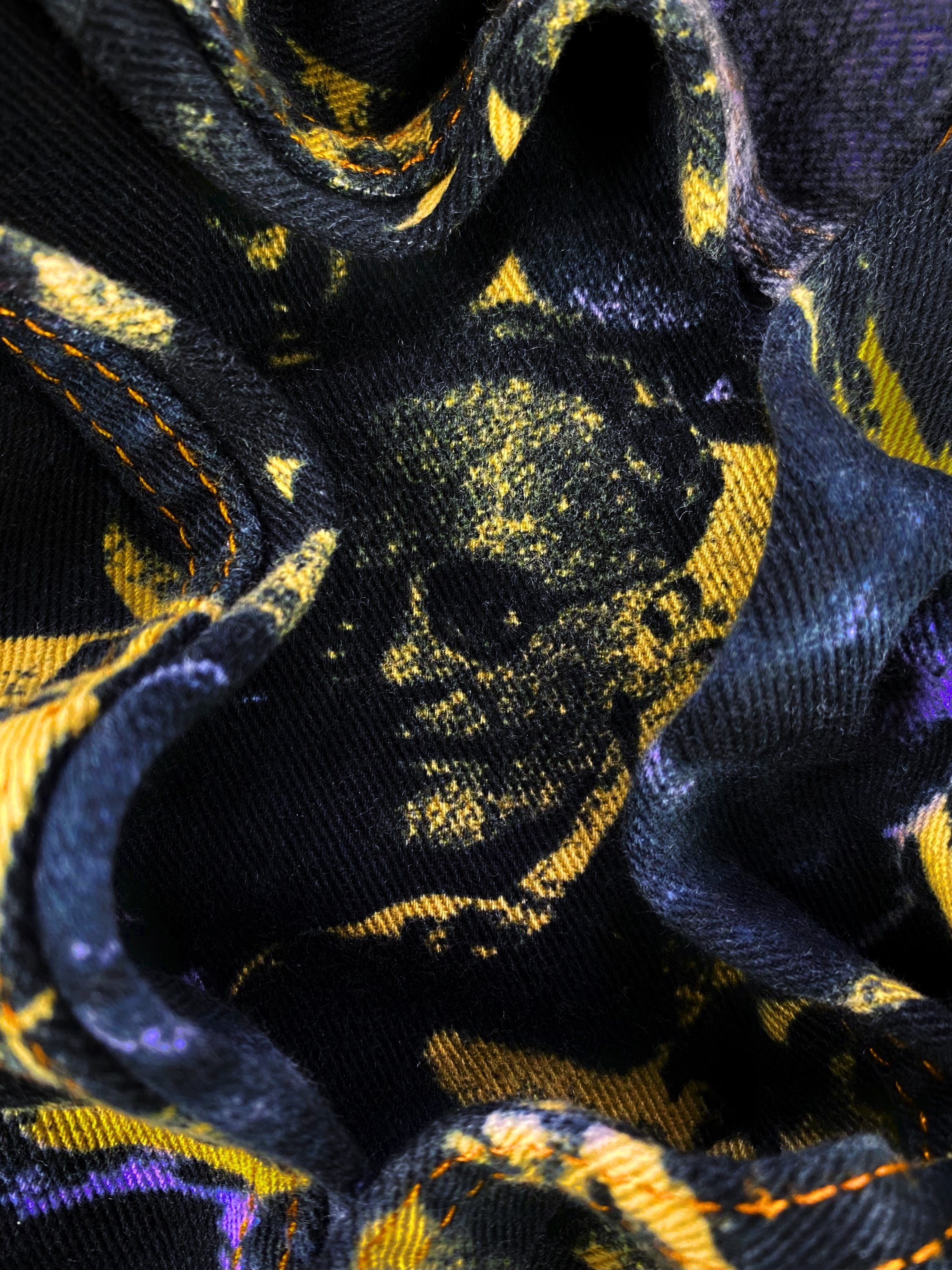 SS93 Jean Paul Gaultier ‘Faces’ Graphic Two Tone Denim