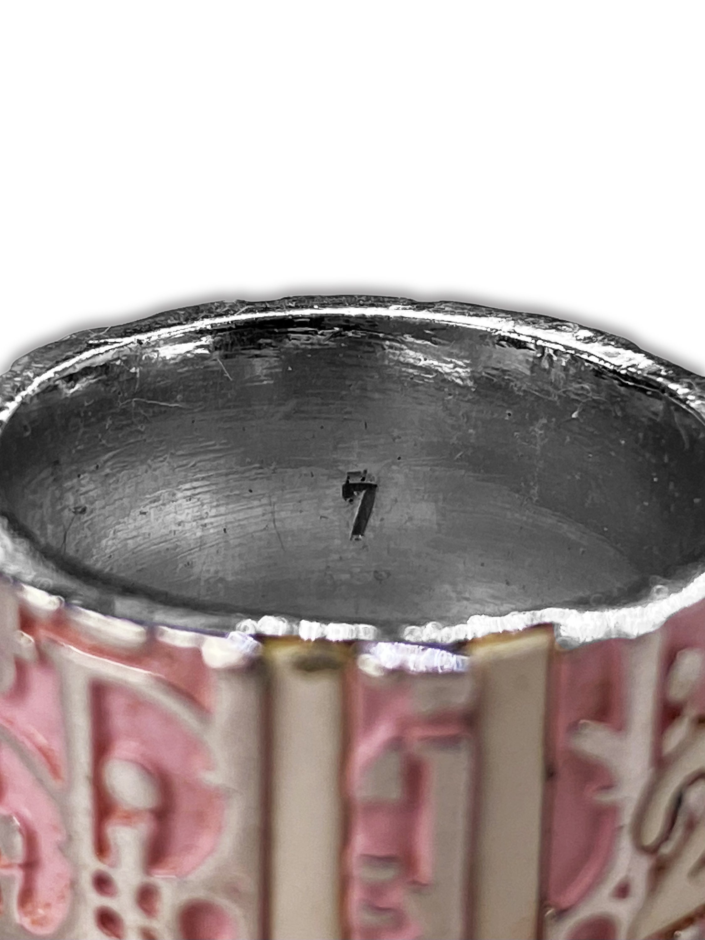 00s Dior ‘2’ Hot Pink Trotter Monogram Ring