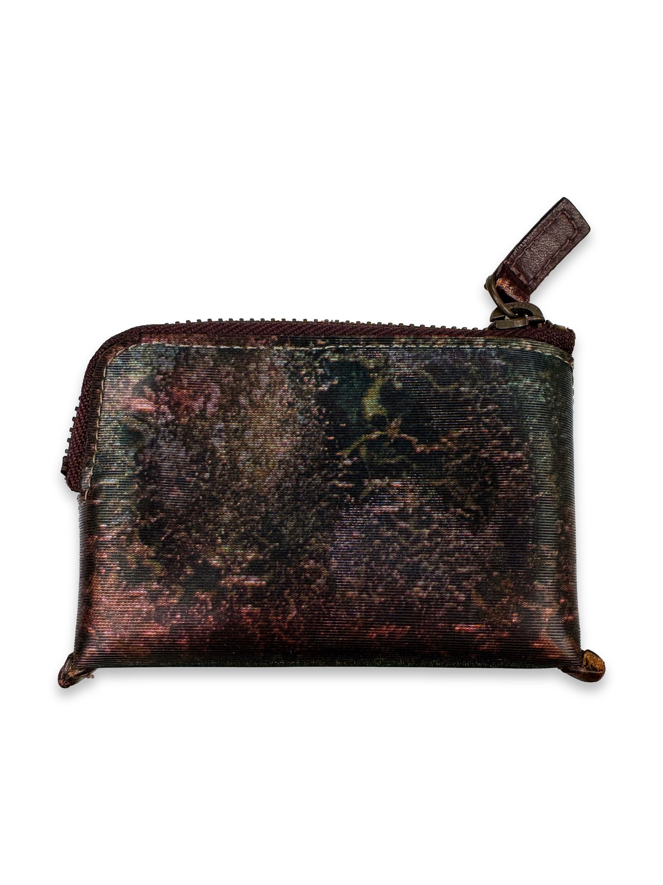 90s Jean Paul Gaultier Embossed Rust Zippered Coin Pouch