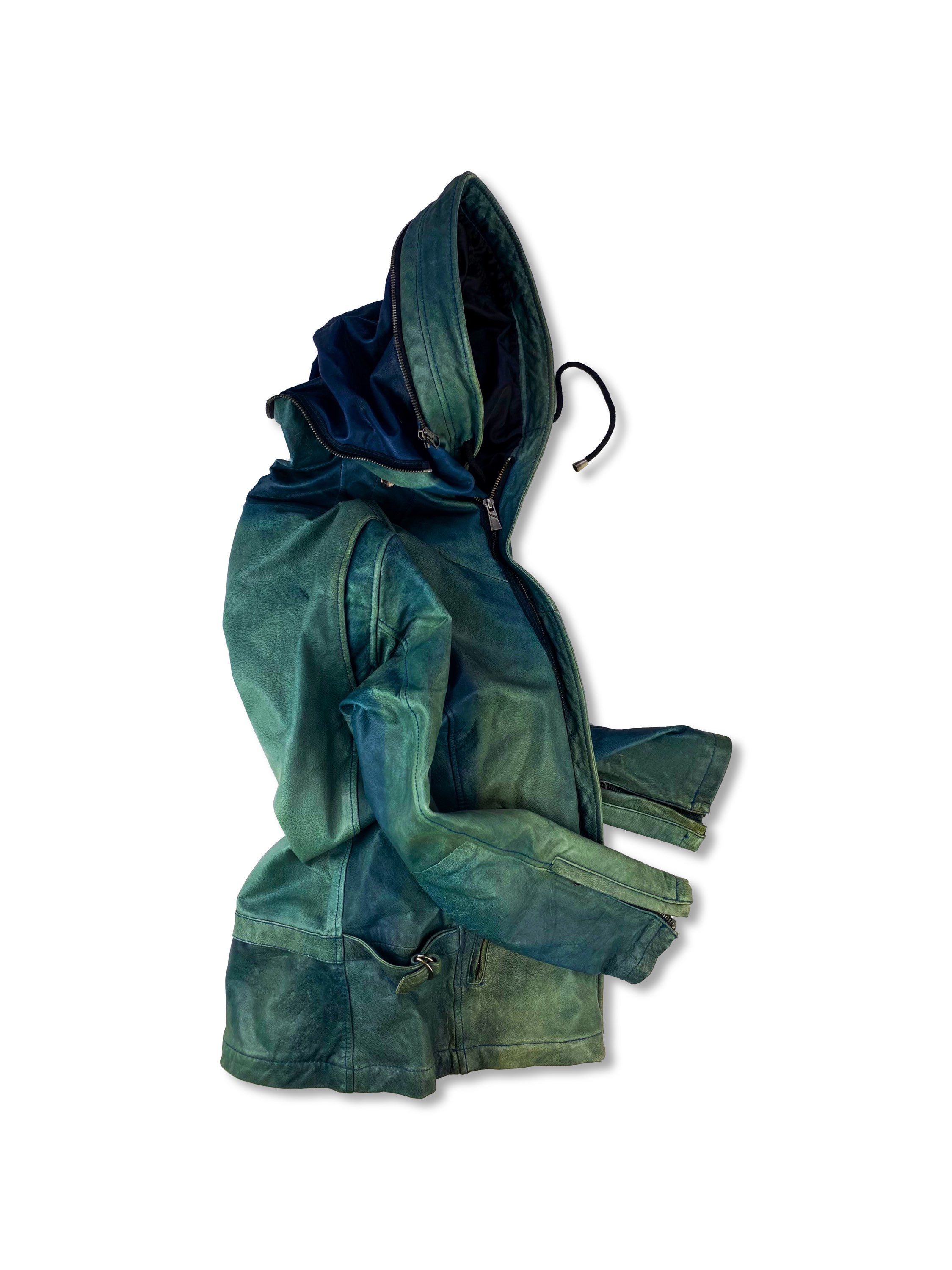 00s Katharine Hamnett Goatskin Leather Transformable Jacket