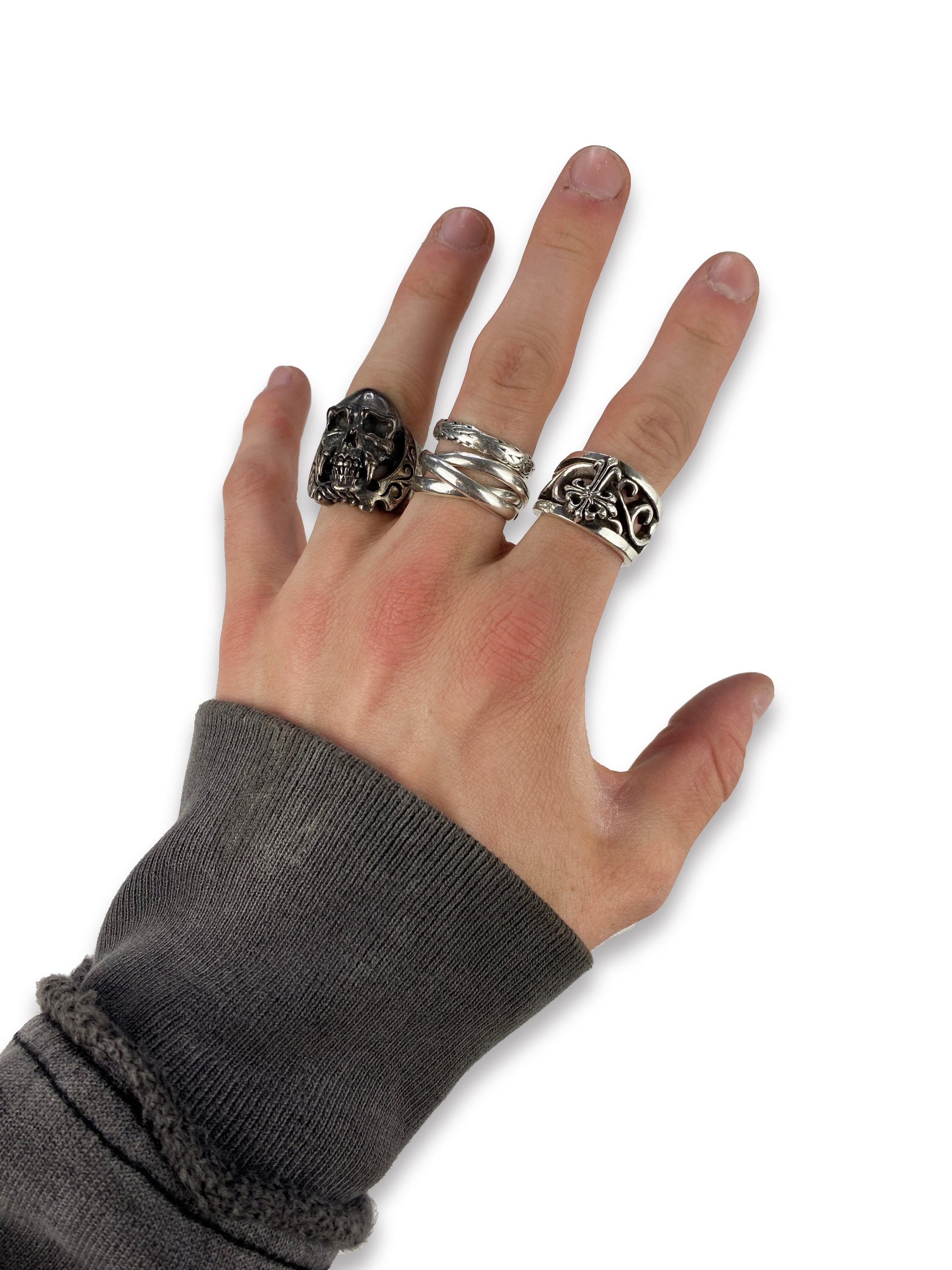 90s A&G .925 Silver Etched ‘Skull’ Ring