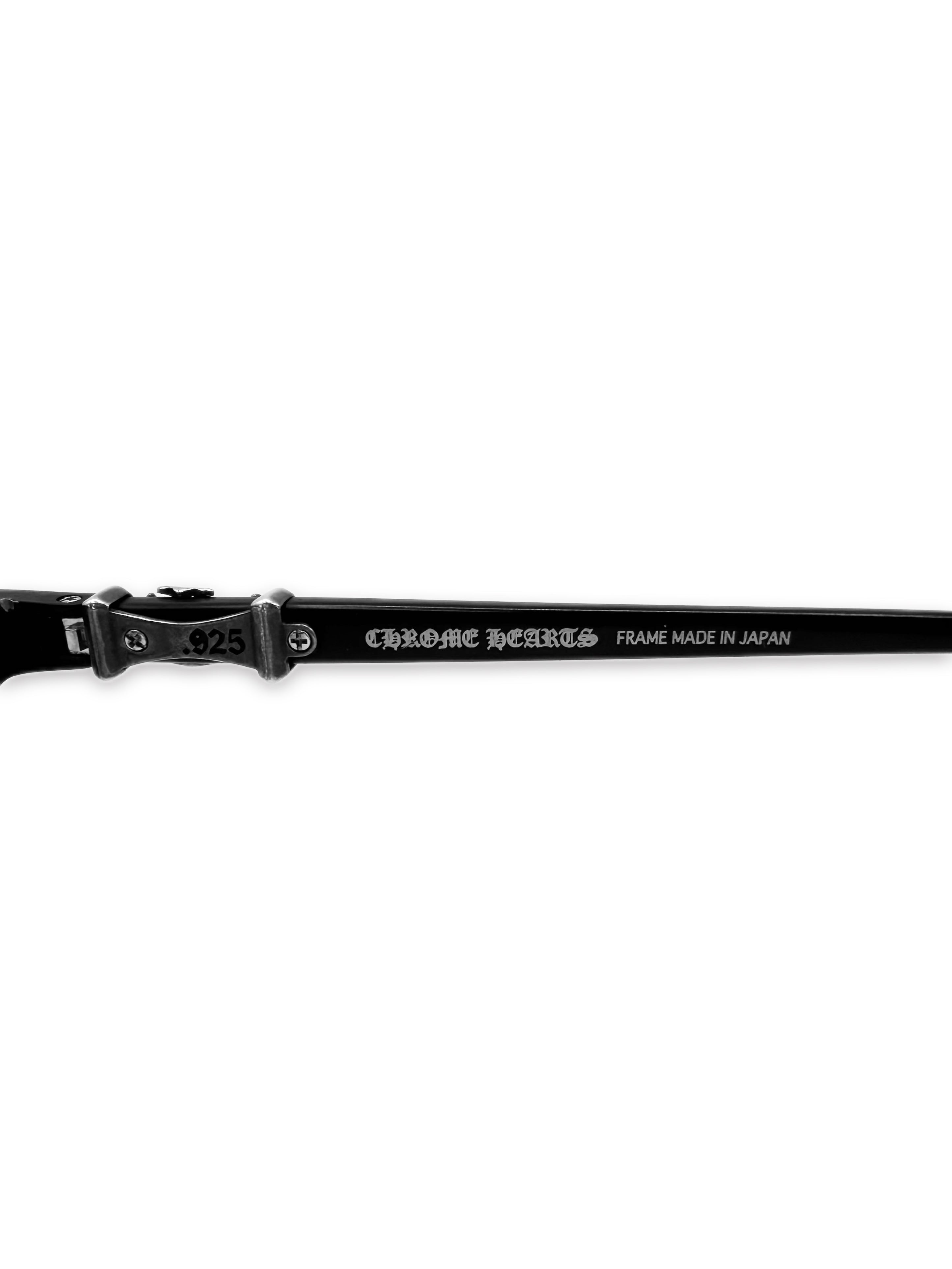 Chrome Hearts ‘Cut’ Cross Rectangle Black Prescription Glasses
