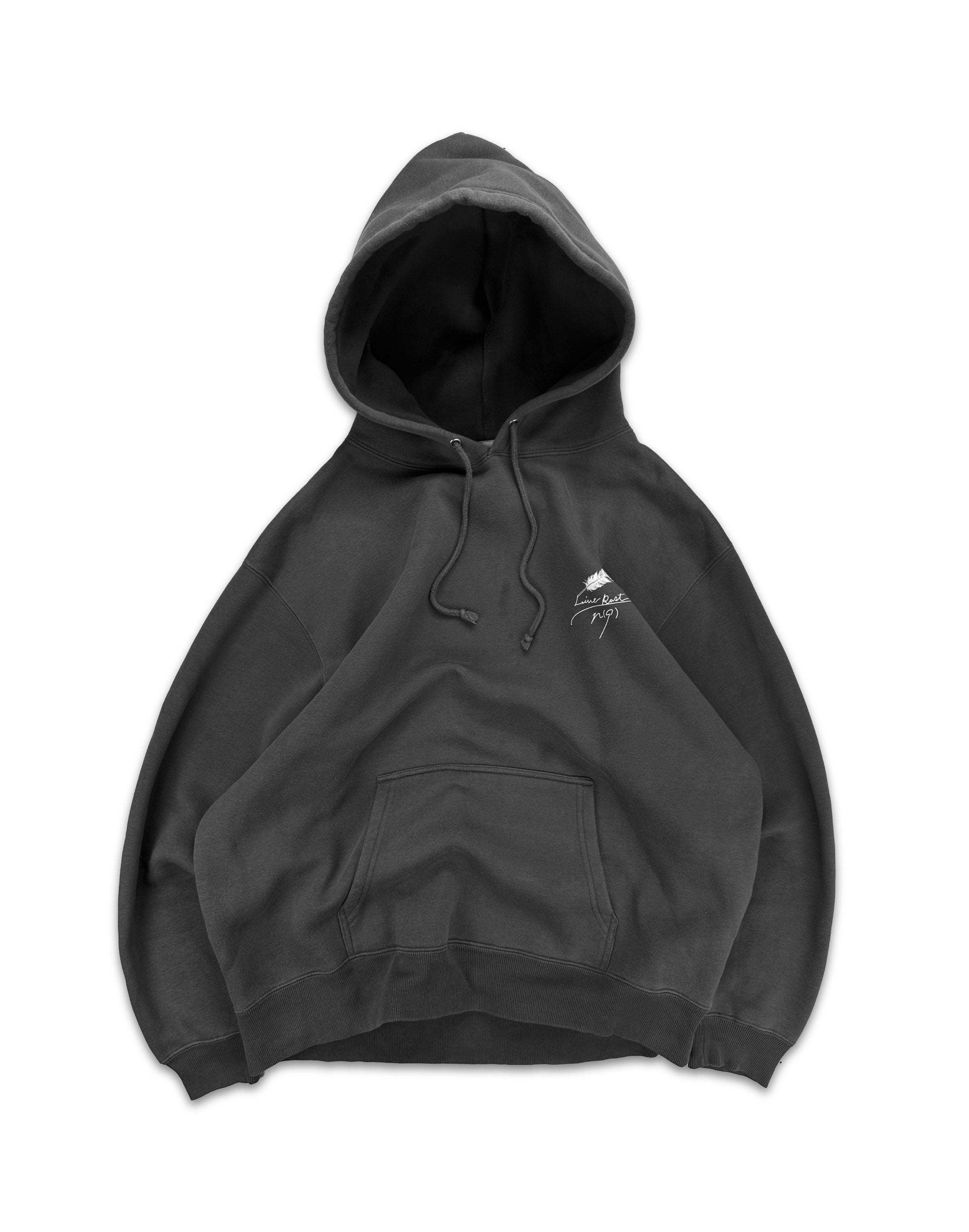 Number (N)ine Feather Motif Heavy Weight Grey Hoodie