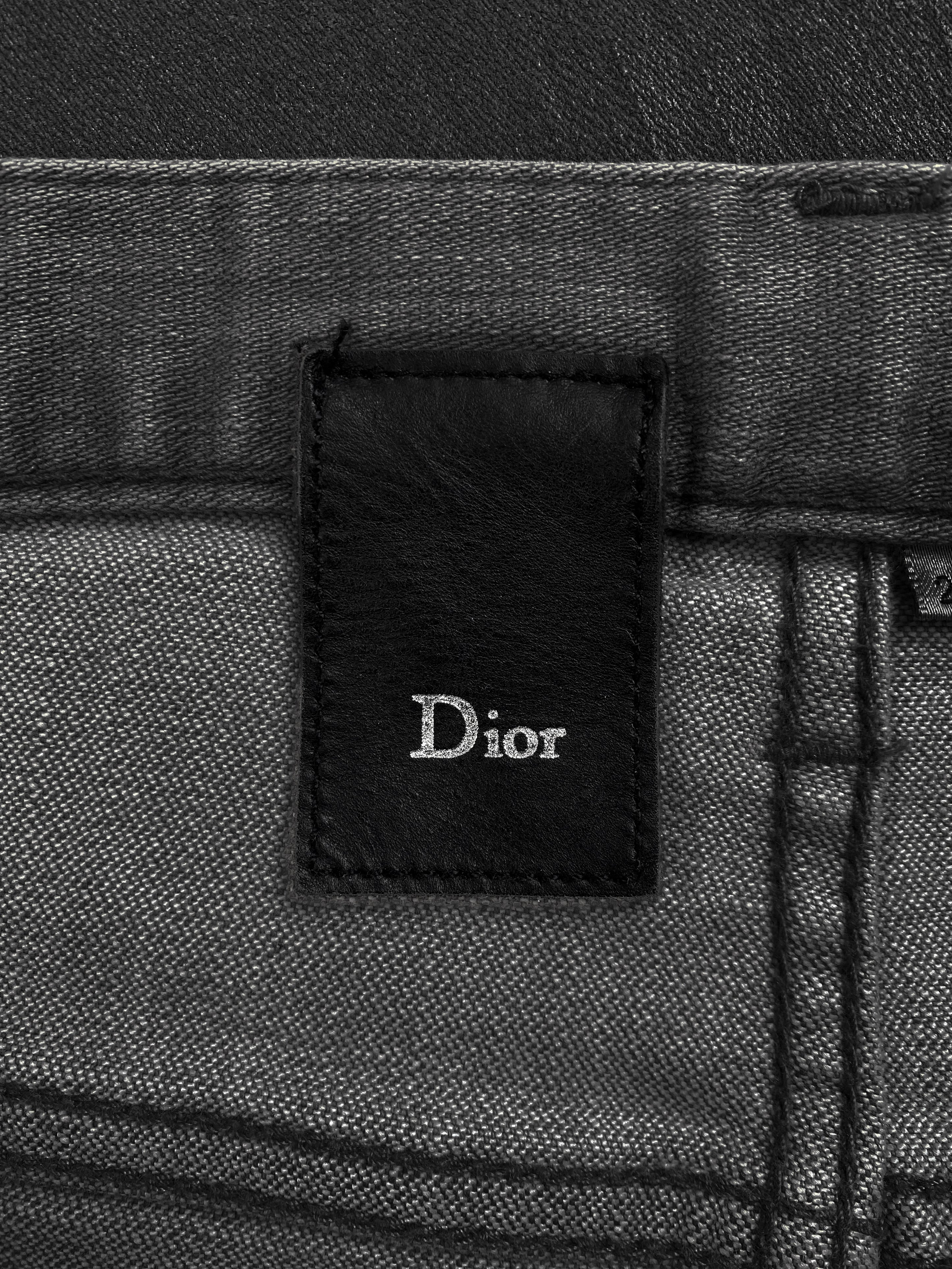 Dior by Hedi Slimane Gradient Dip-Dye Waxed Skinny Denim