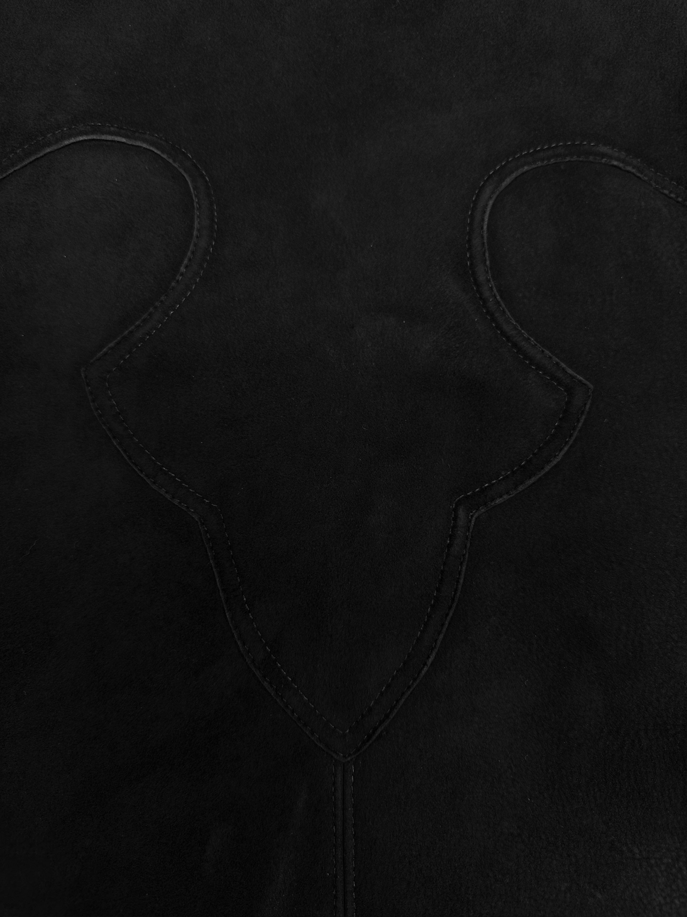 Chrome Hearts ‘Claw’ Button Suede Fleur Shearling Lined Jacket