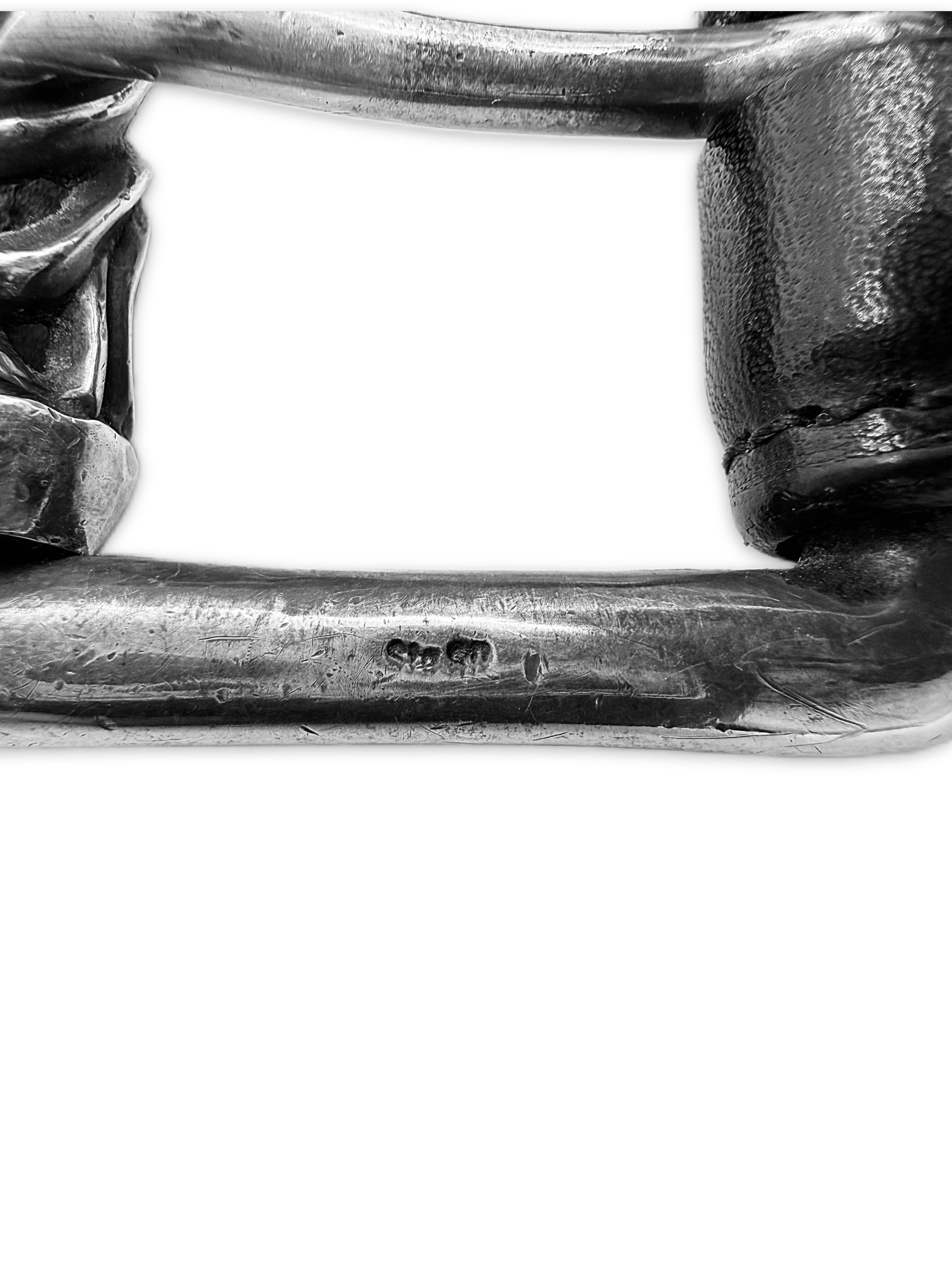 Chrome Hearts Double Roller .925 Silver Black Leather Belt
