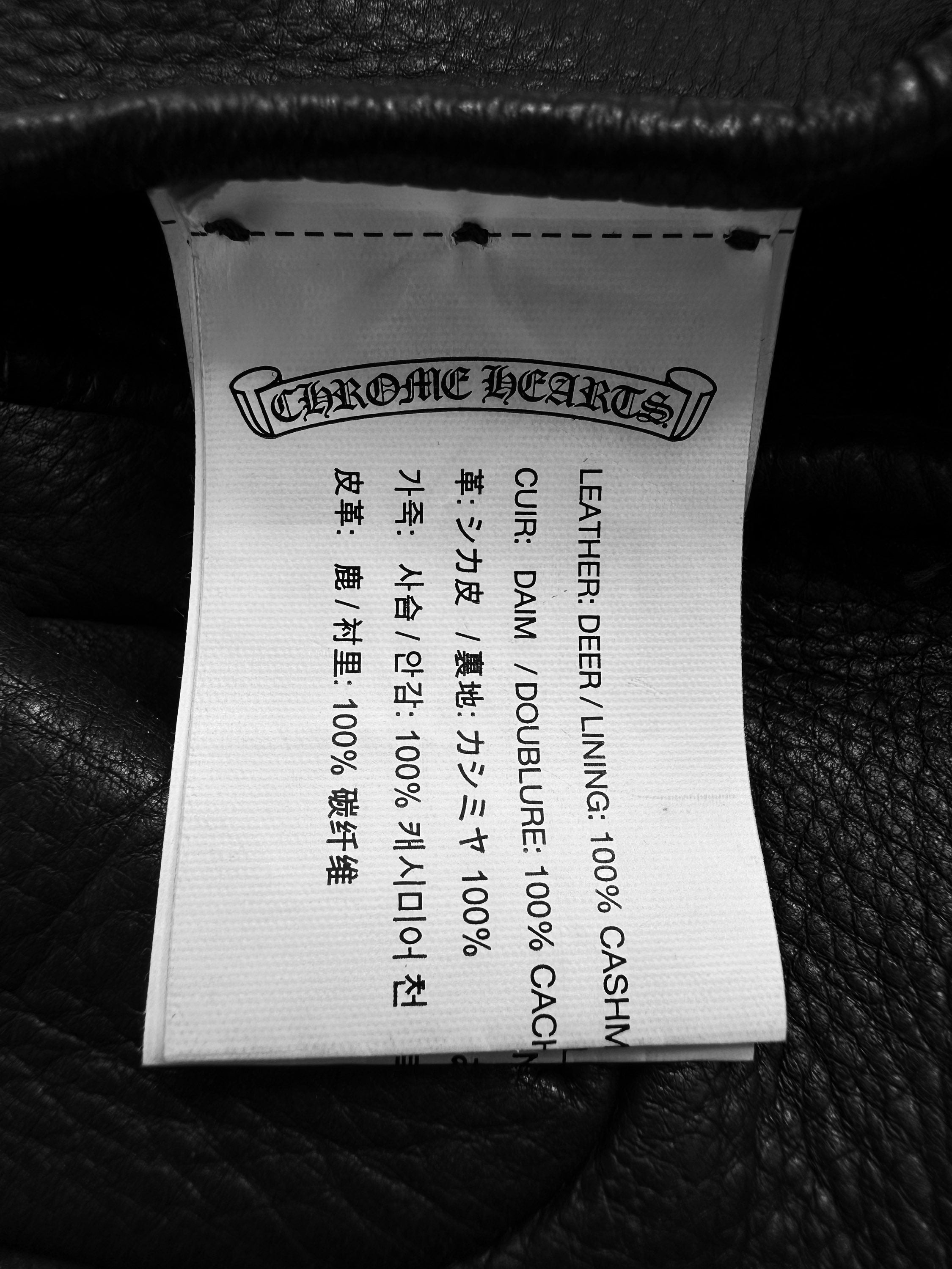 Chrome Hearts ‘Open Wound’ Dagger Cashmere Lined Leather Gloves