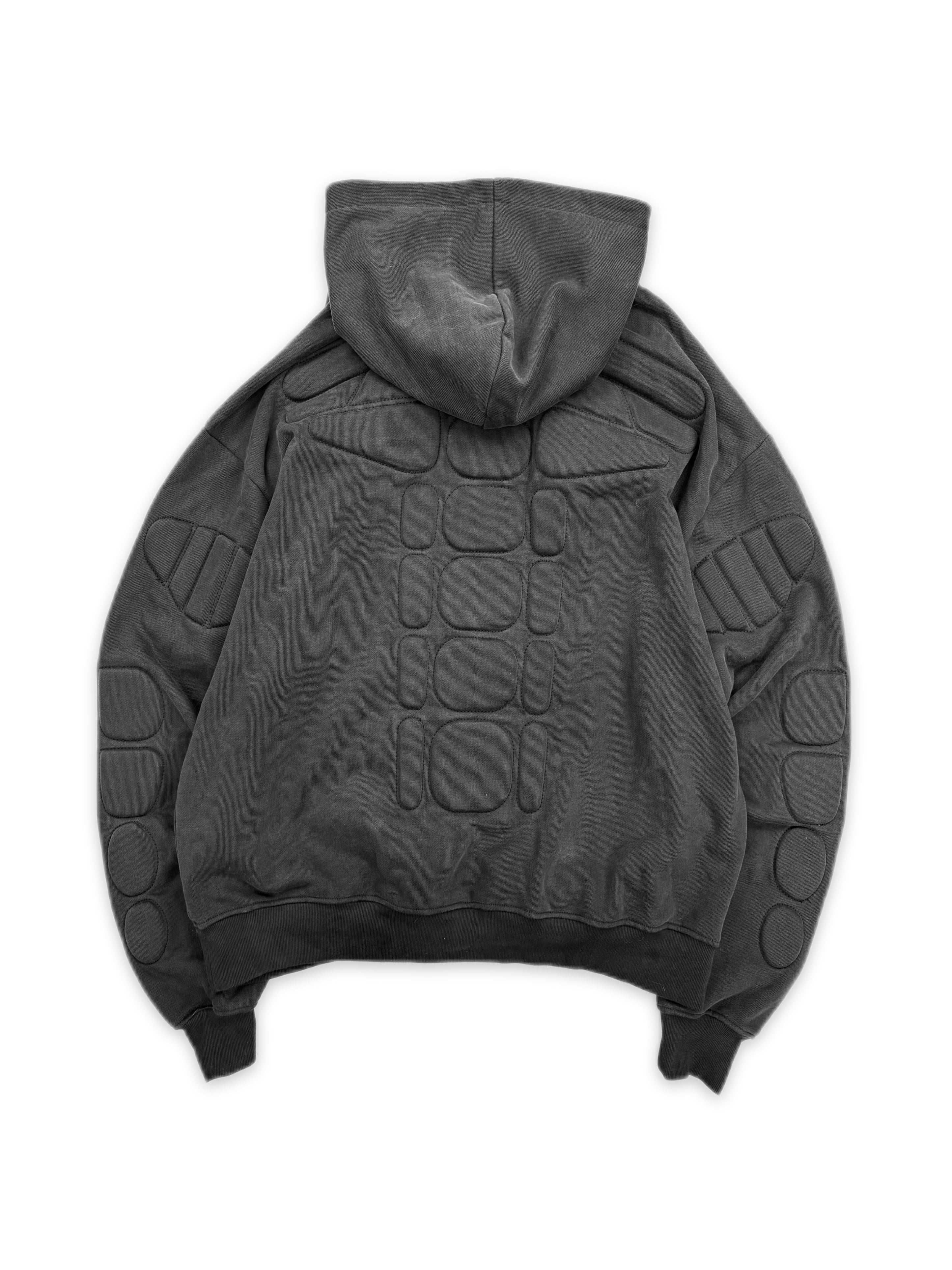 Satoshi Nakamoto Enduro Grey 3D Padded Chest Logo Moto Hoodie
