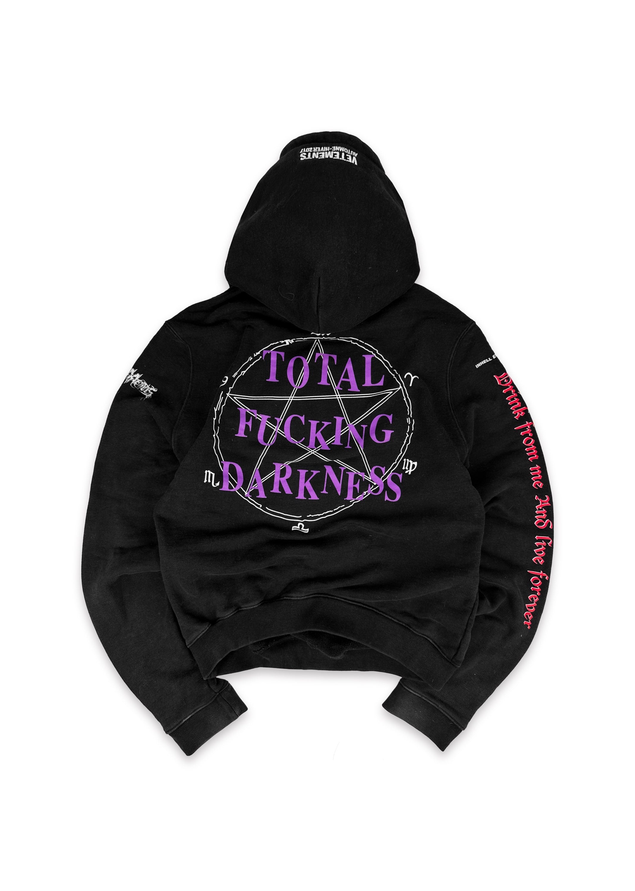 AW17 VETEMENTS FEMME 'TOTAL FUCKING DARKNESS' PENTAGRAM HOODIE