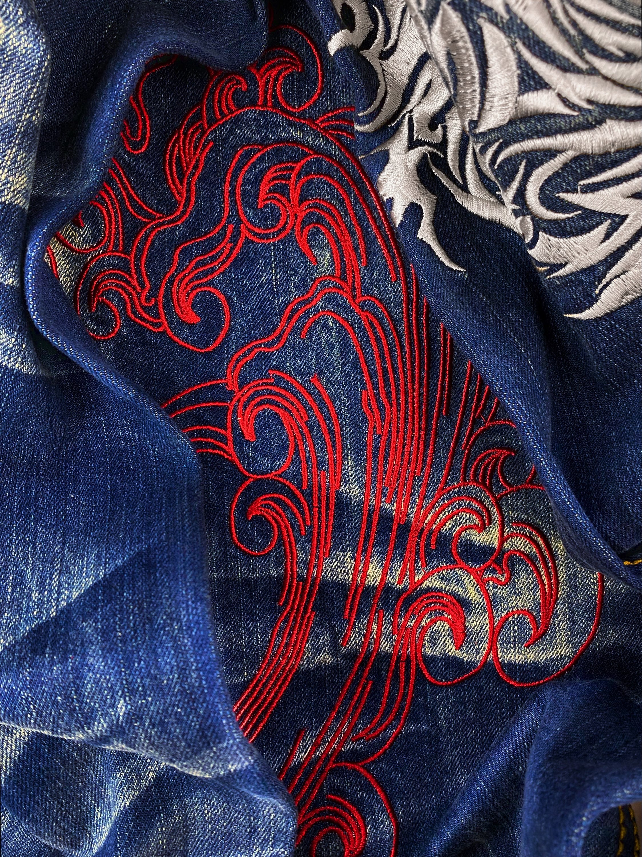 00s Evangelion x Nishiki ‘Neon Genesis’ Embroidered Wide Cut Denim
