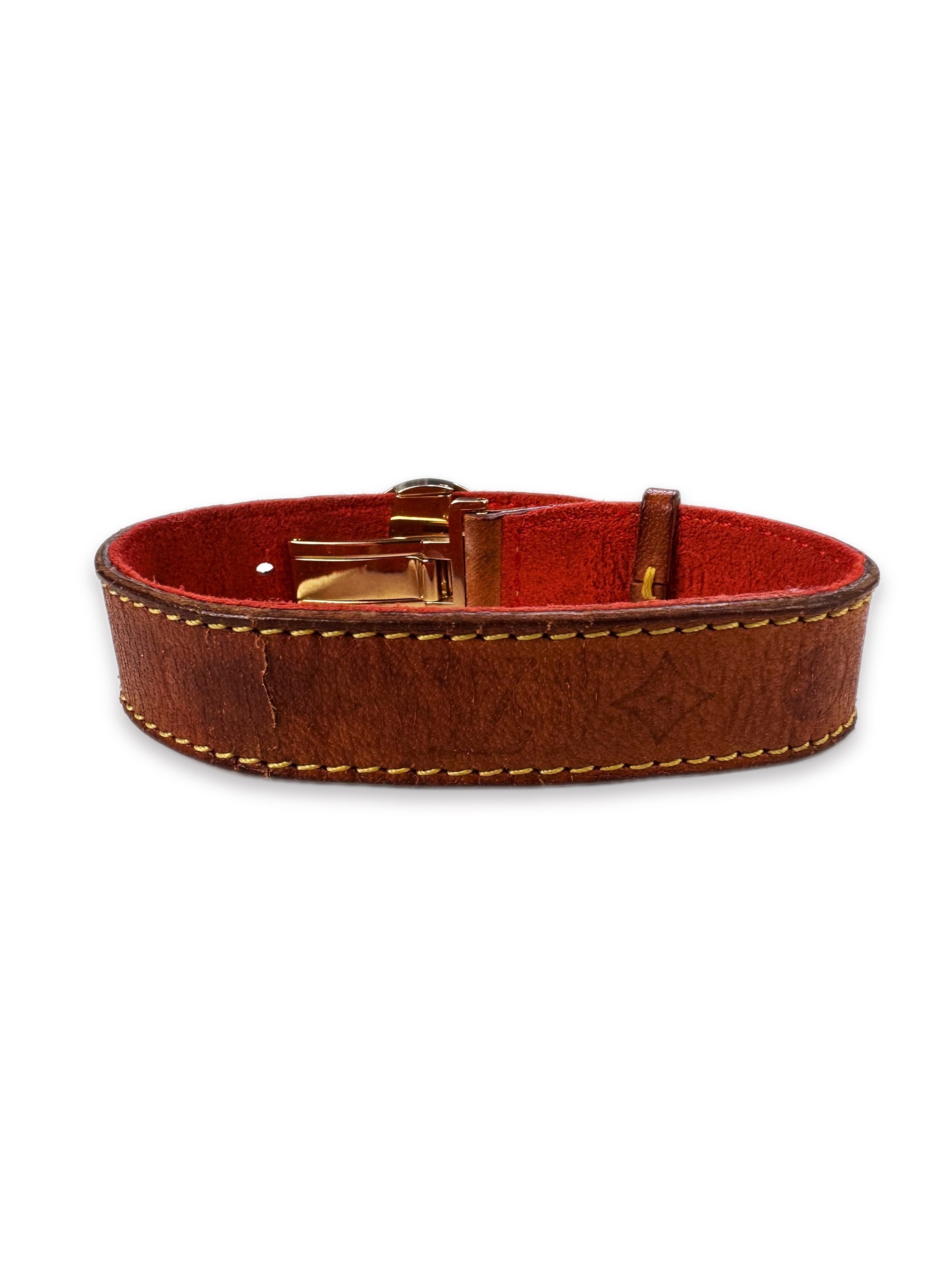 Louis Vuitton Fleur Leather Monogram Belt Bracelet
