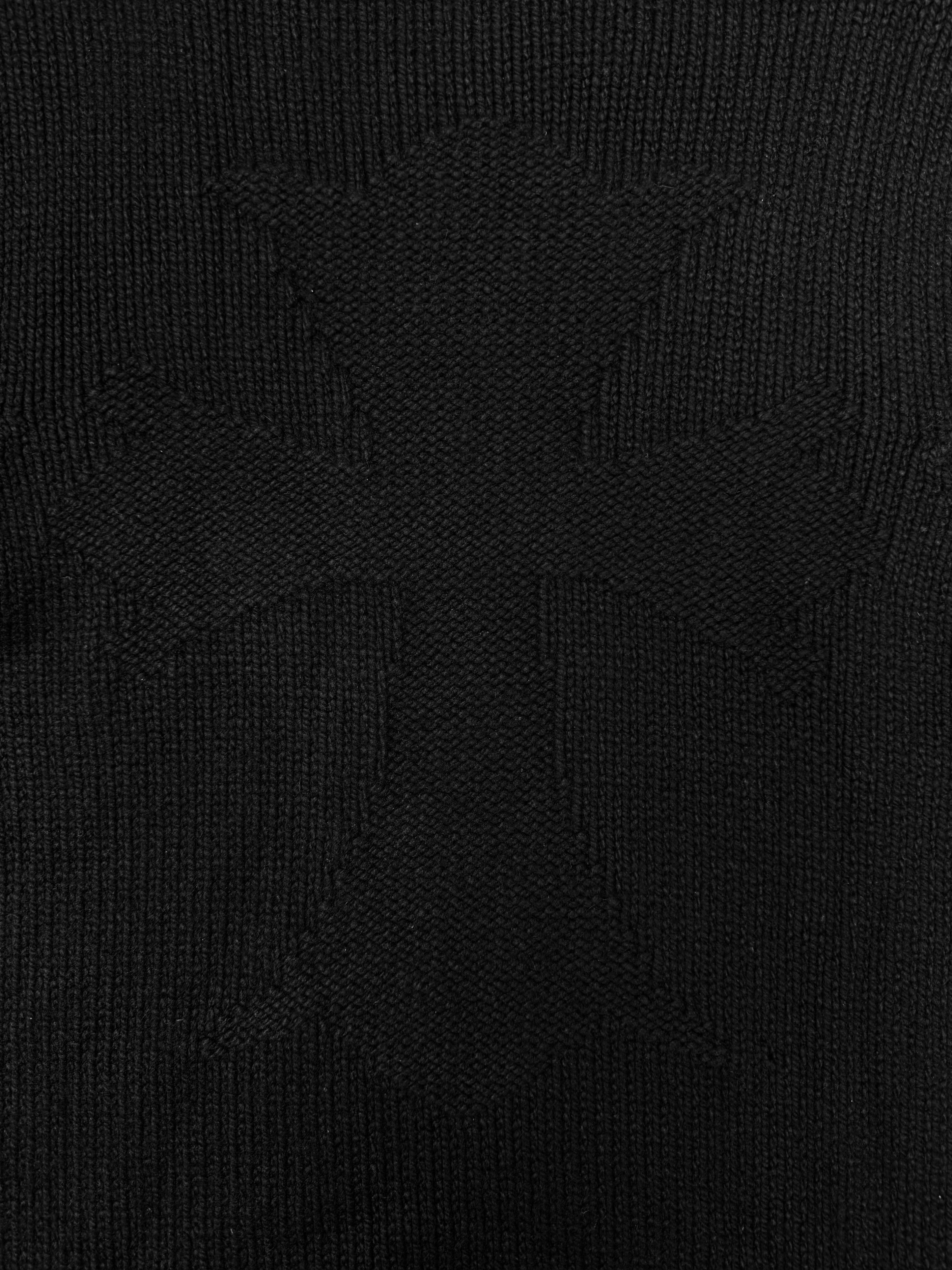 Chrome Hearts Cashmere Lambskin Cross Patch Knit Thumb Hole Sweater