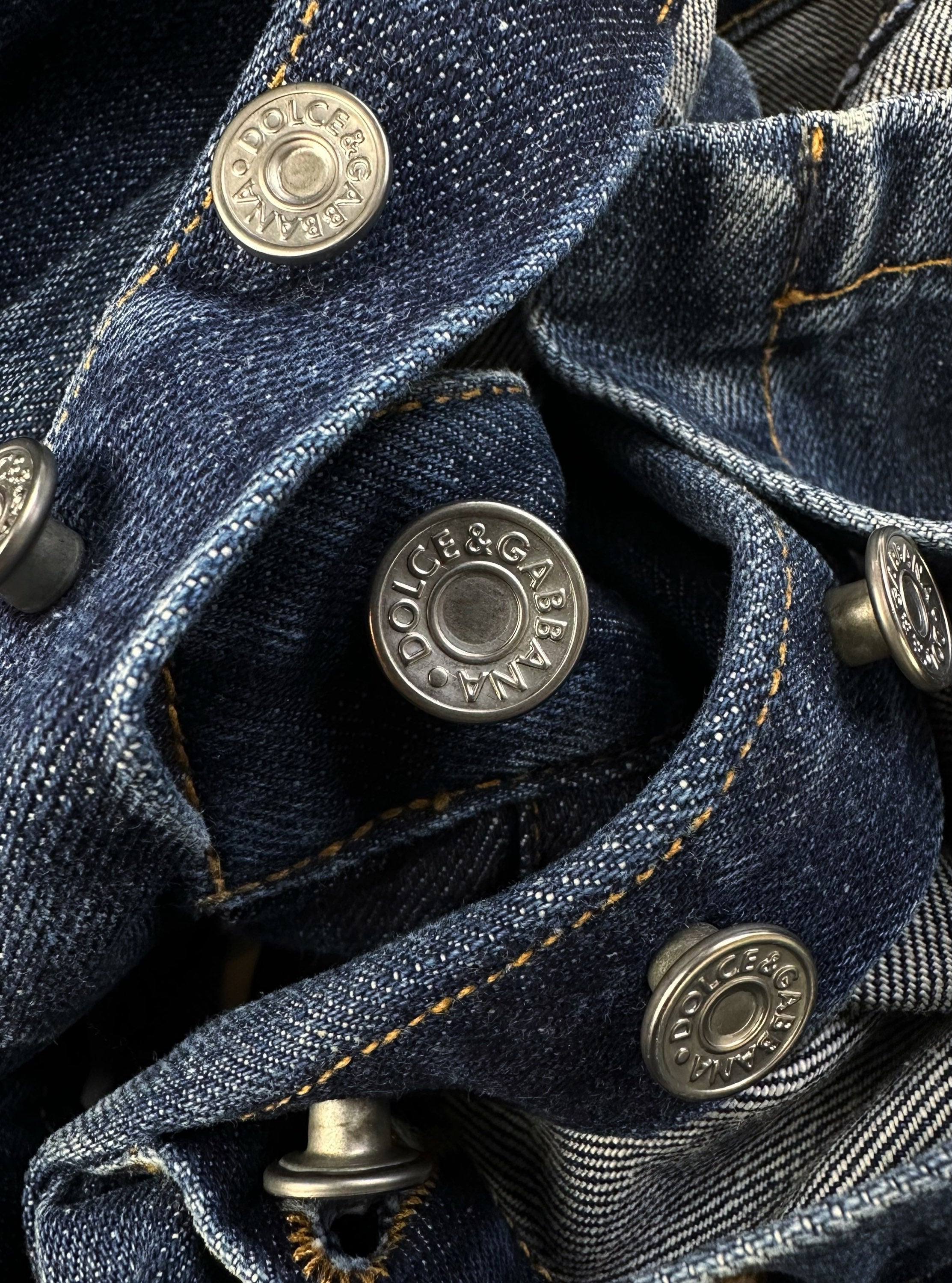 00s Dolce & Gabbana D-Ring Flared Blue Denim