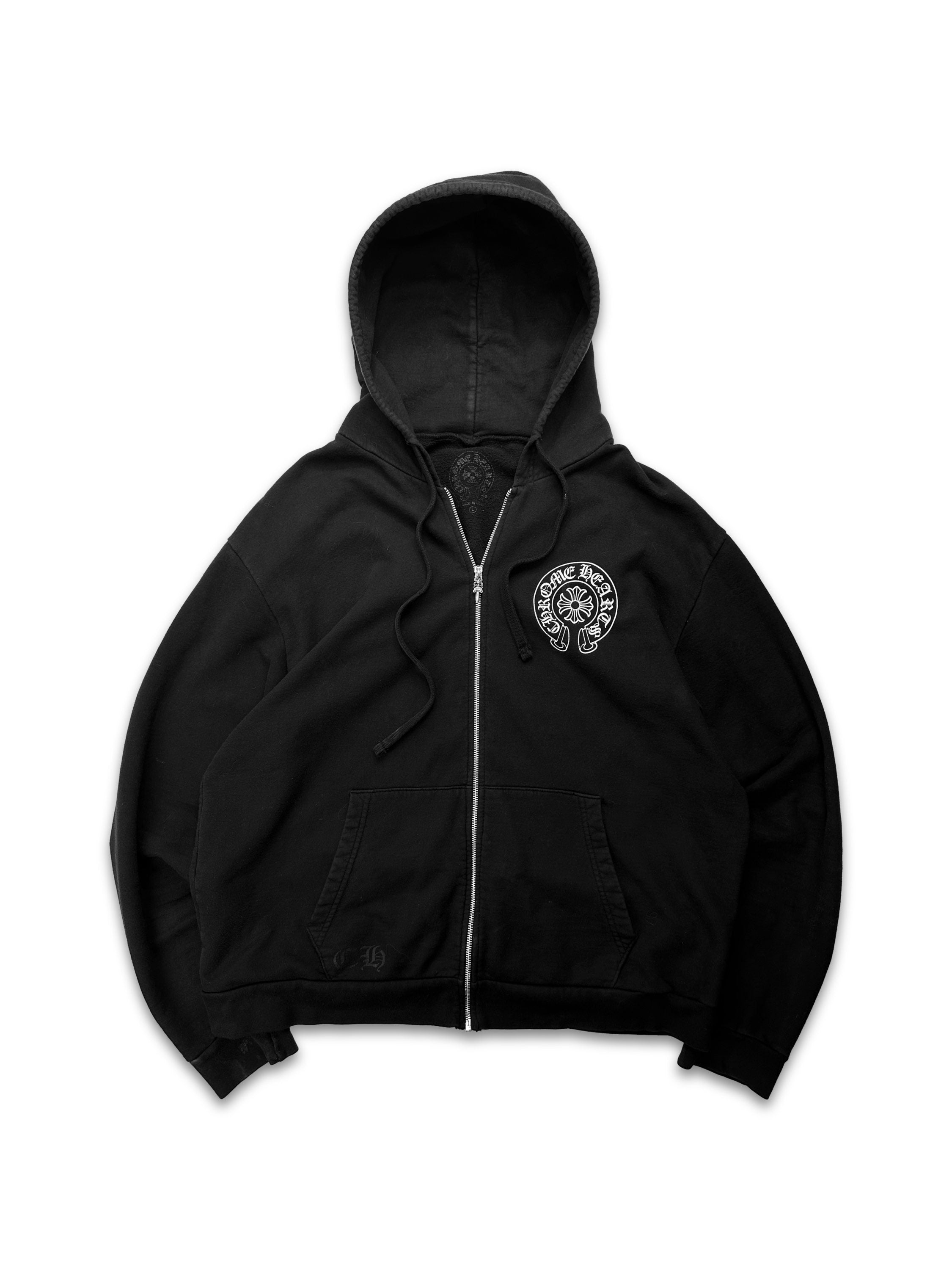 CHROME HEARTS 'LONDON EXCLUSIVE' DAGGER ZIP-UP BLACK HOODIE