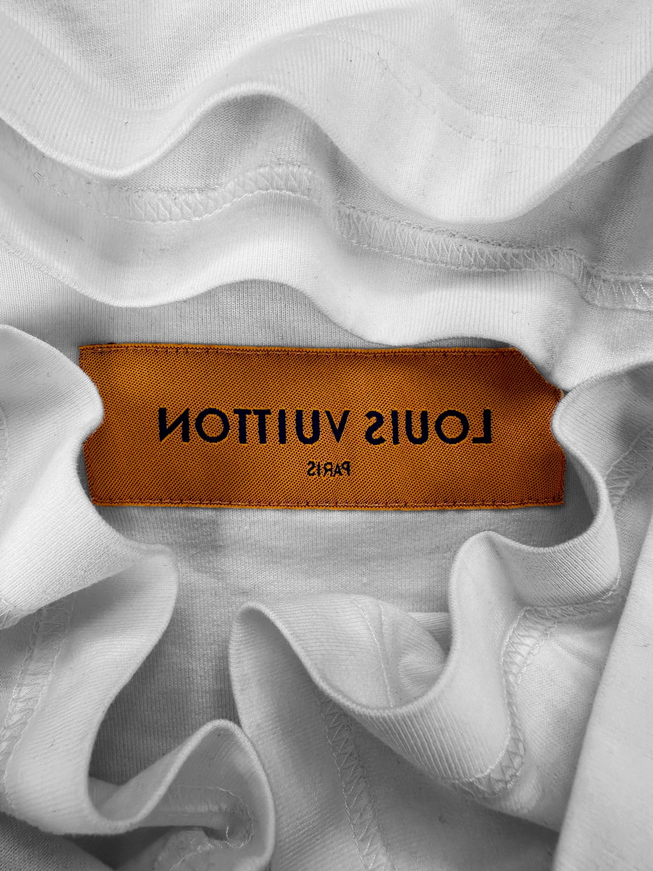 SS22 Louis Vuitton ‘Graffiti’ 3D Spray Paint White Graphic T-Shirt
