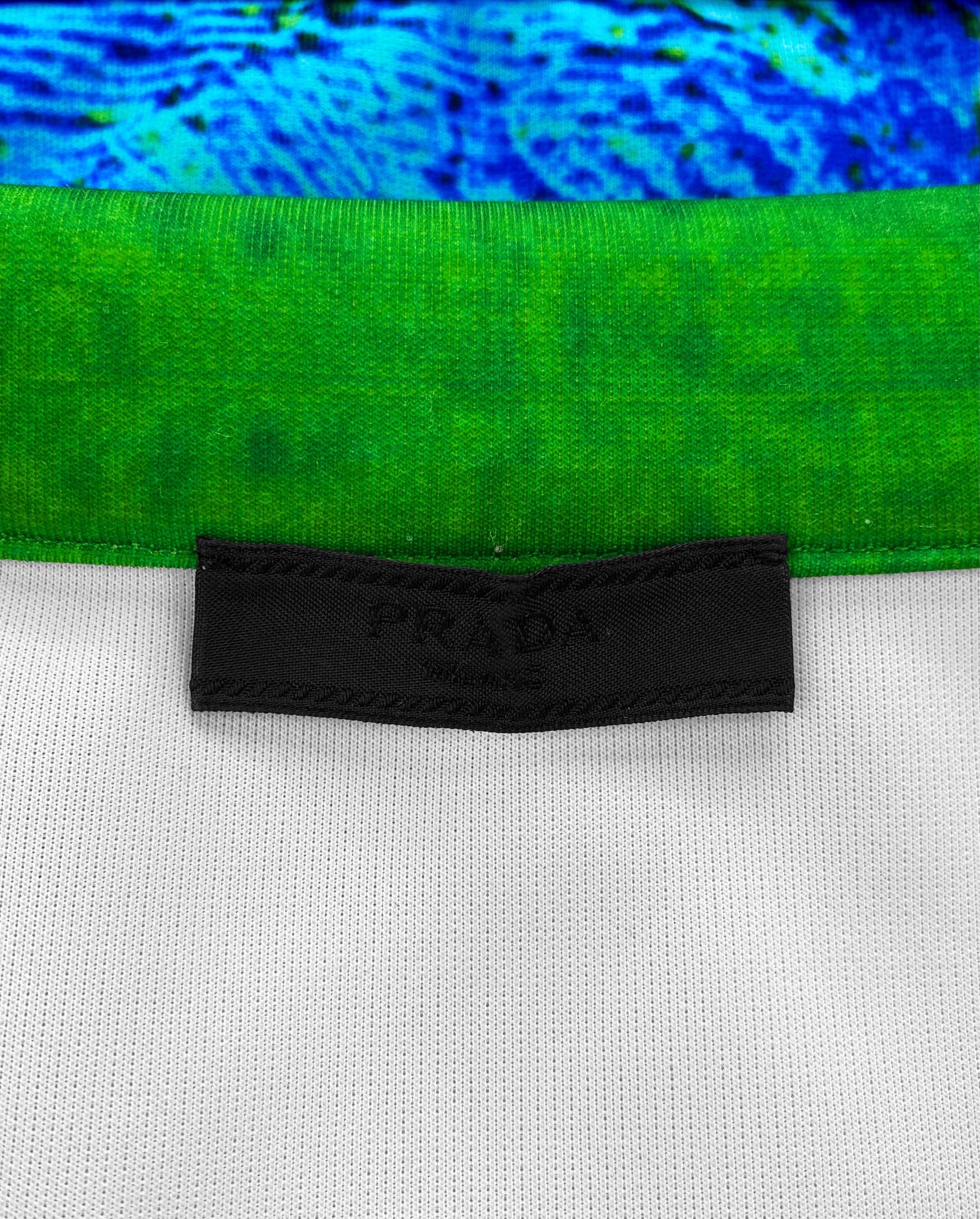 SS16 Prada ‘Panorama’ Digitized Glitch High Neck Tech Jacket