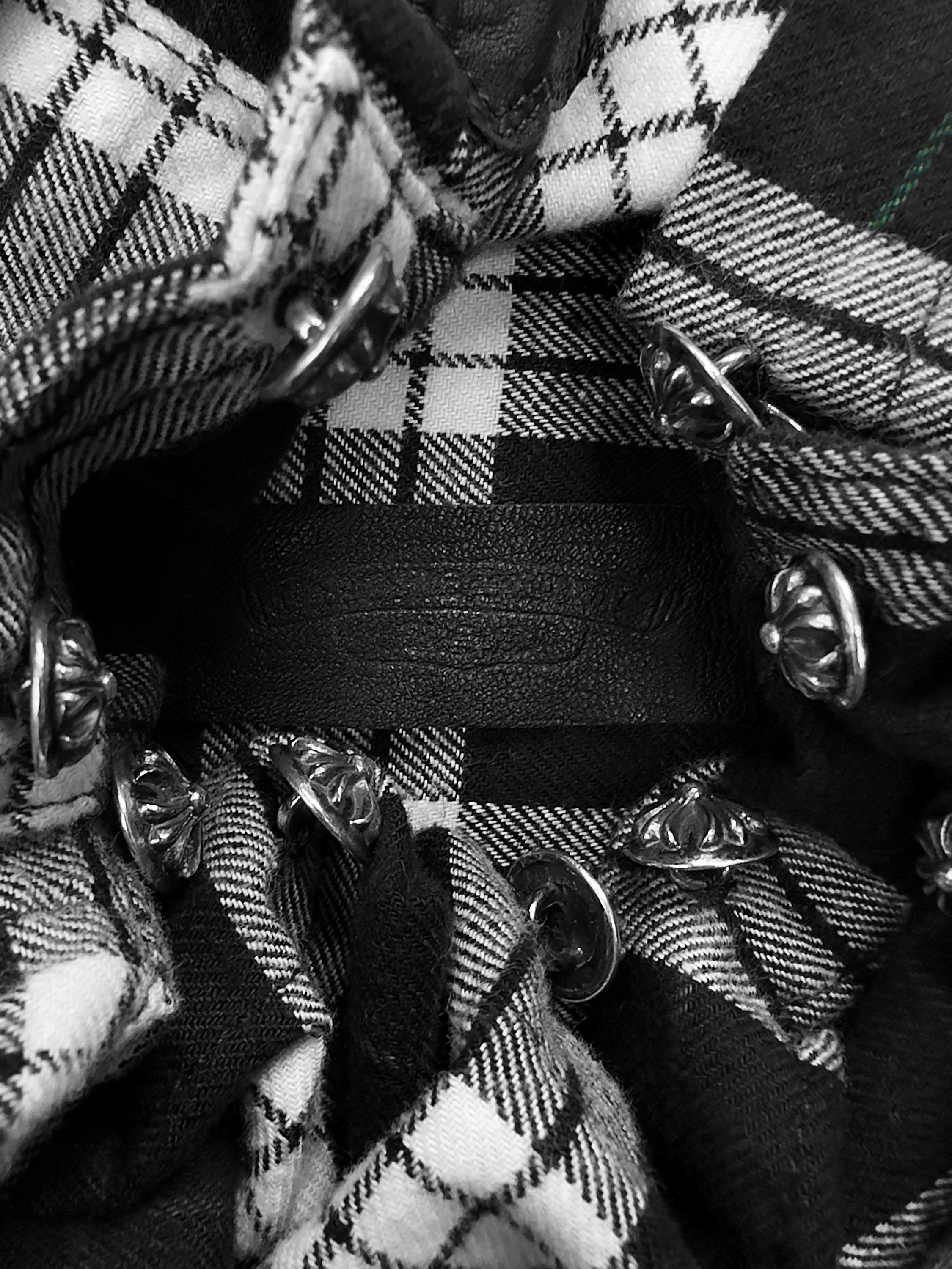 Chrome Hearts ‘Cross Patch’ .925 Silver Green Checkered Flannel