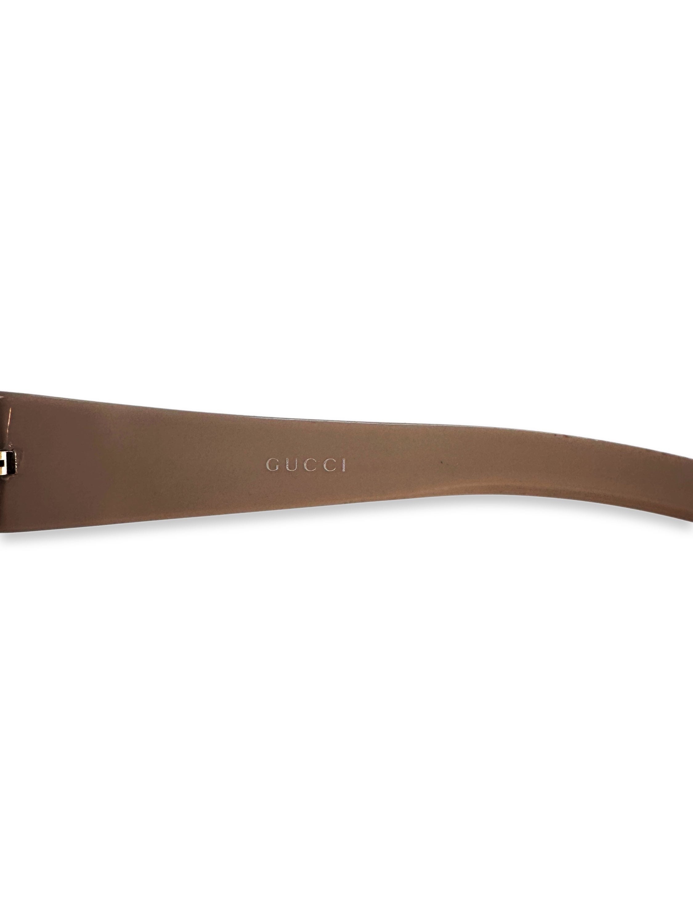 00s Gucci GG Monogram Warm Tint Studded Sunglasses