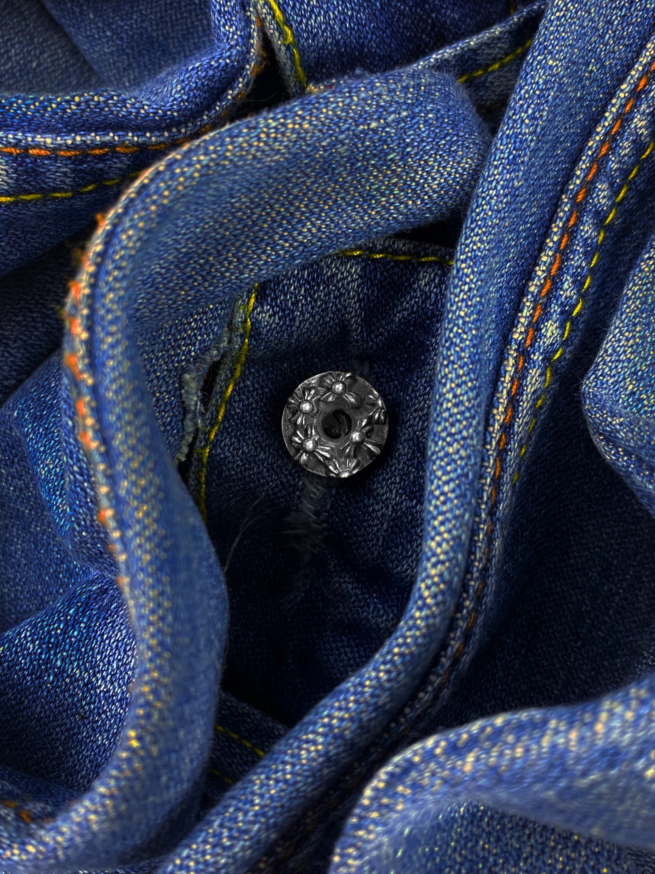 90s A&G Rock ‘n Roll Couture ‘Triple Cross’ Stingray Leather Denim