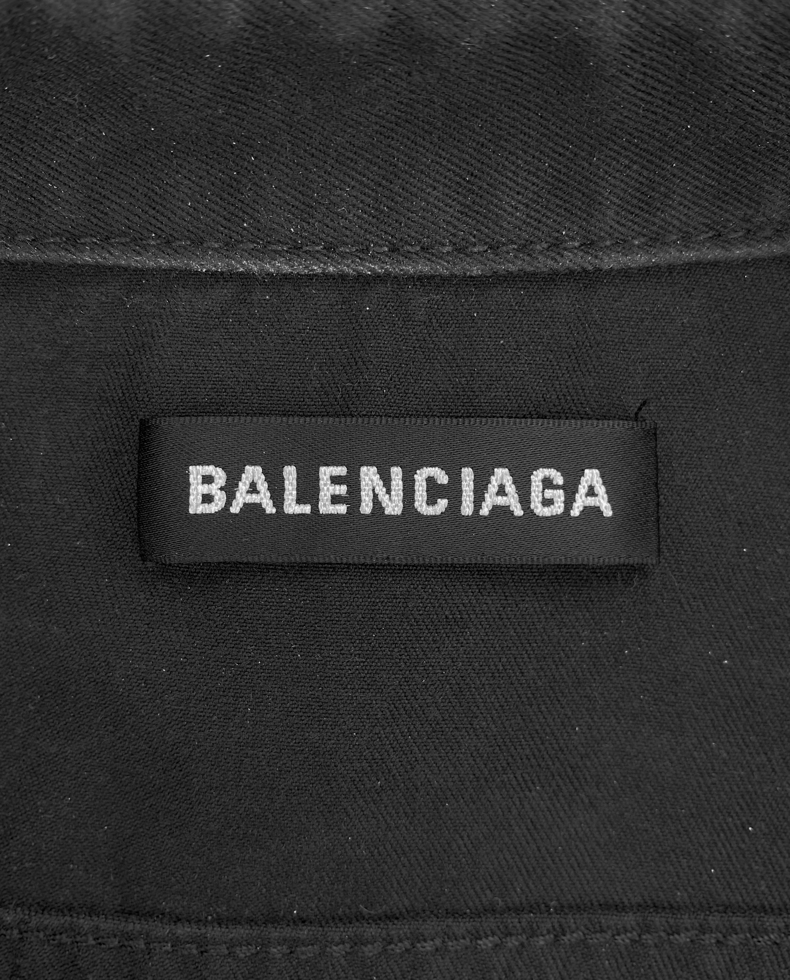 FW17 Balenciaga Cargo Pocket Embroidered Button Up Shirt