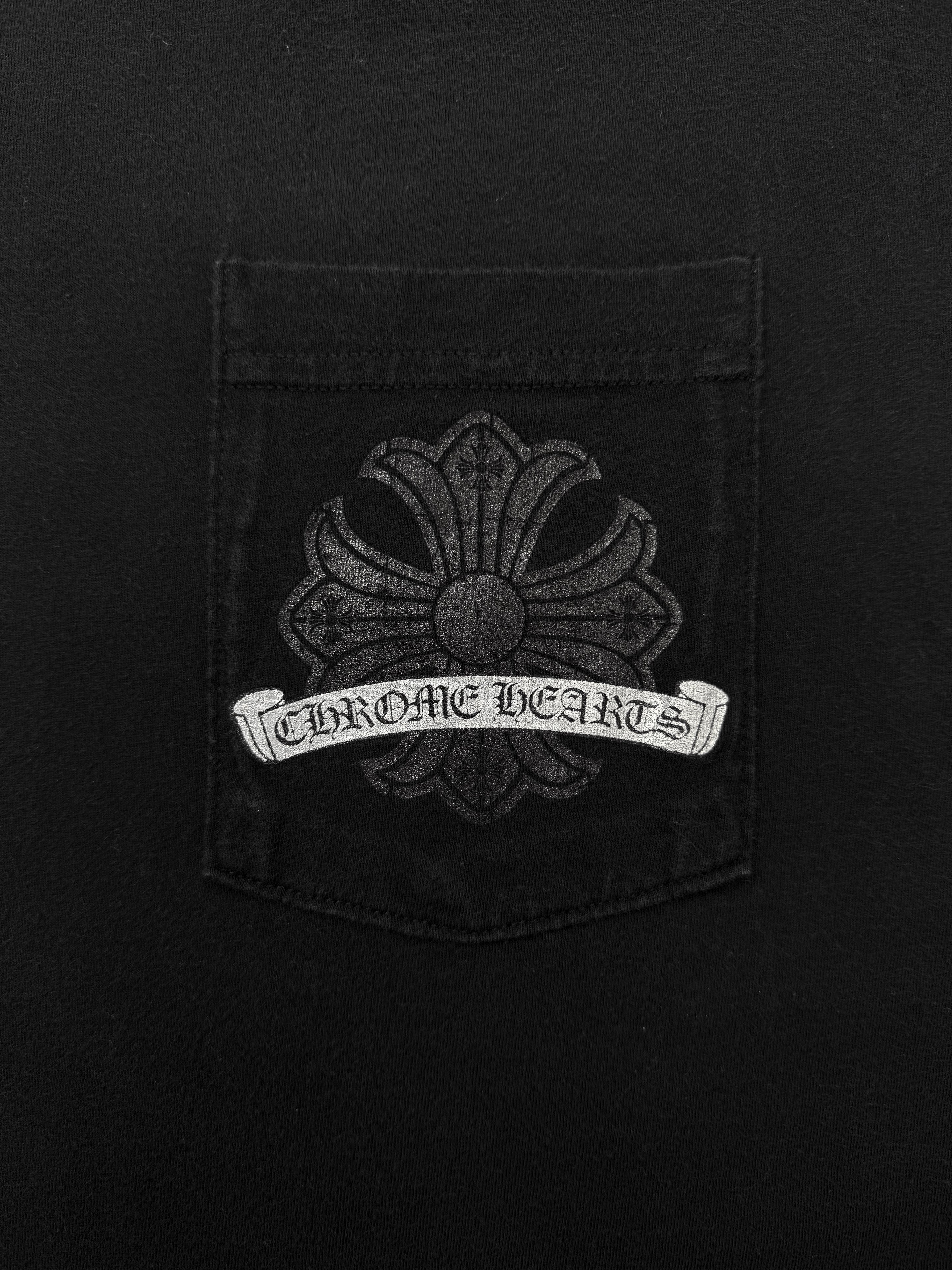 Chrome Hearts Silver Horse Shoe Logo Black T-Shirt