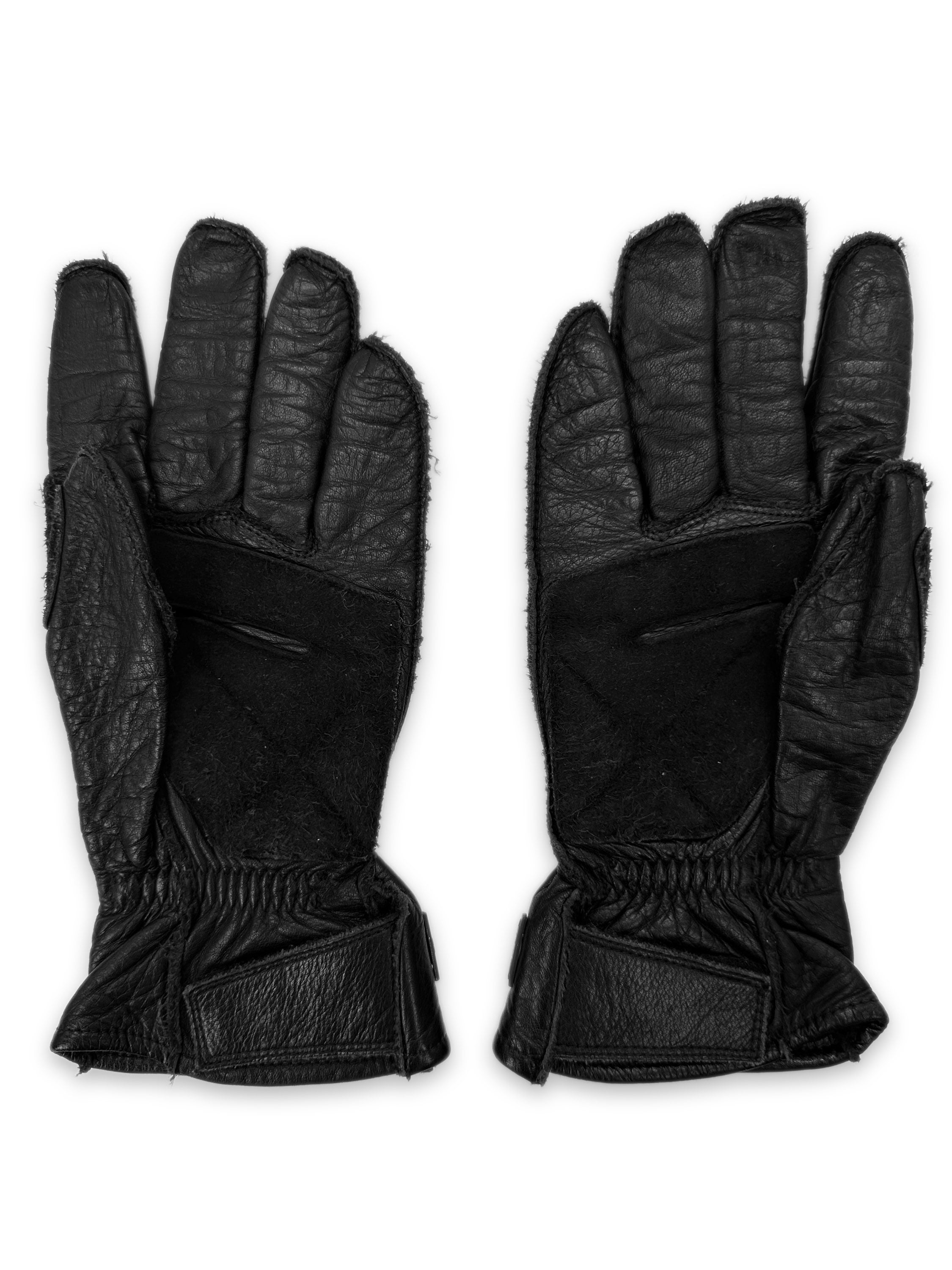 Kadoya Black Leather Moto ‘Racing’ Gloves