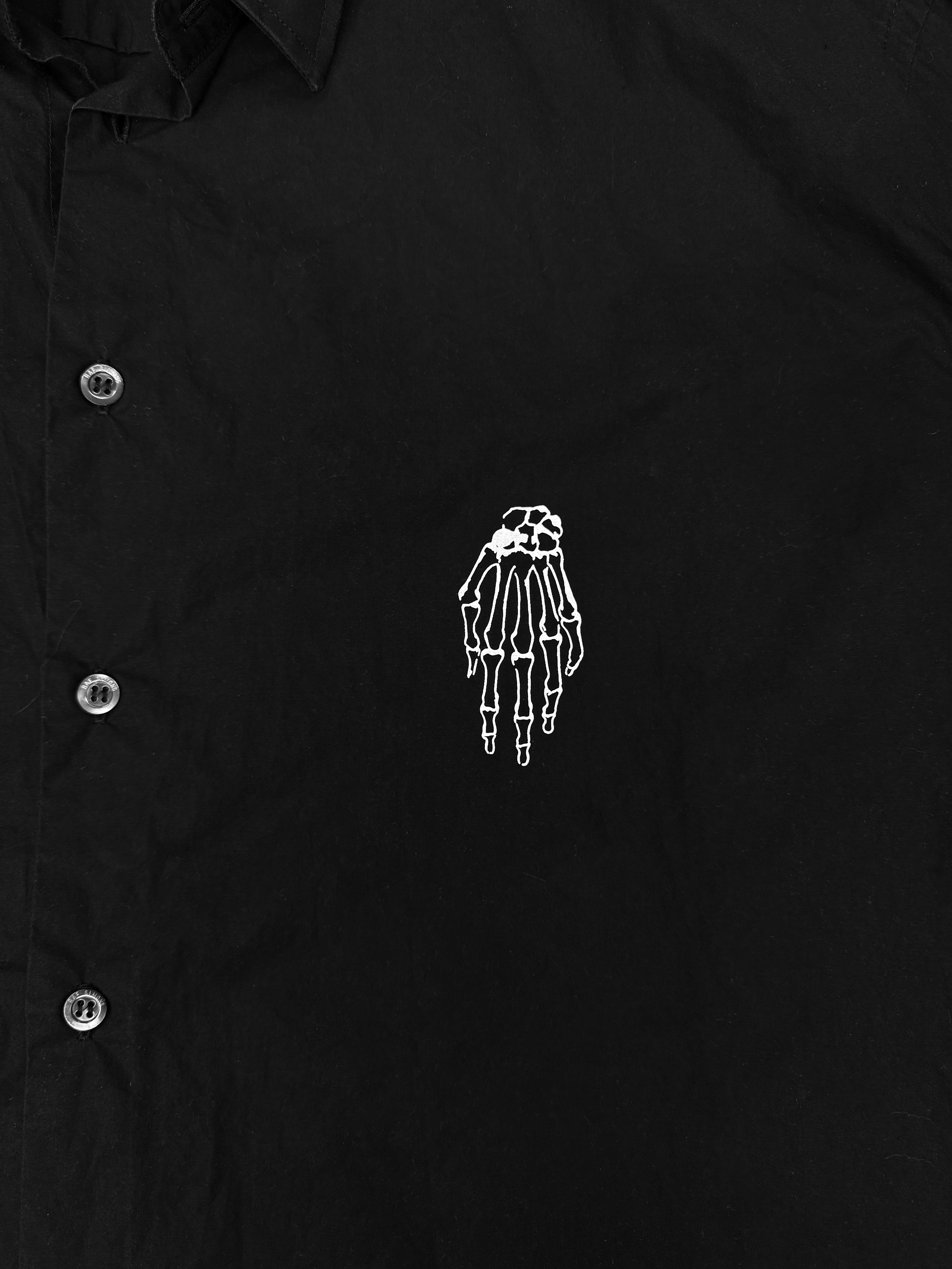 AW21 Raf Simons ‘Spiderweb’ Gothic Skeleton Button Up Long Sleeve
