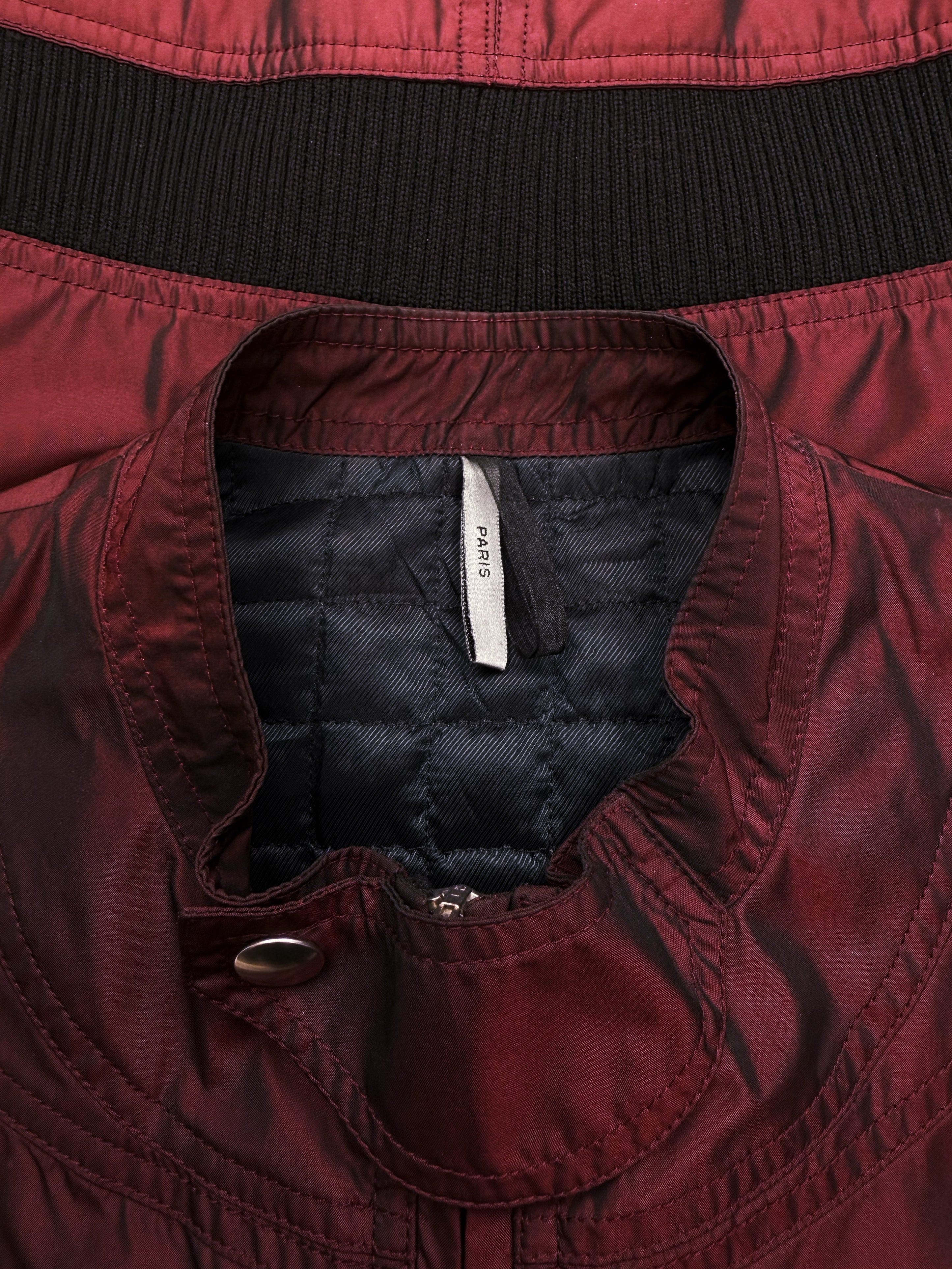 AW08 Dior Homme ‘Napoleon’ Red Nylon Ribbed Bomber Jacket