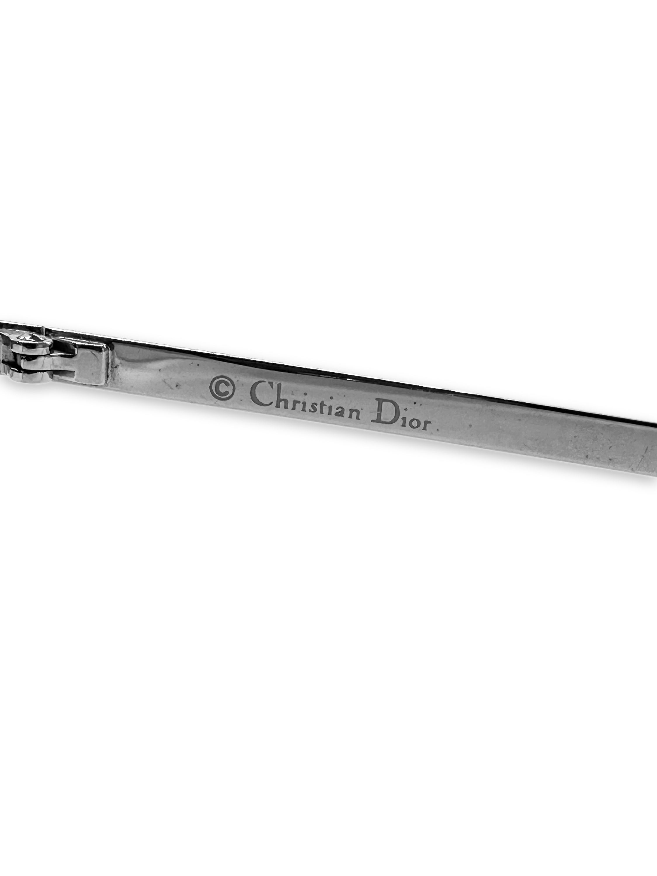 00s Dior Star Motif Clear Gradient Tint Sunglasses