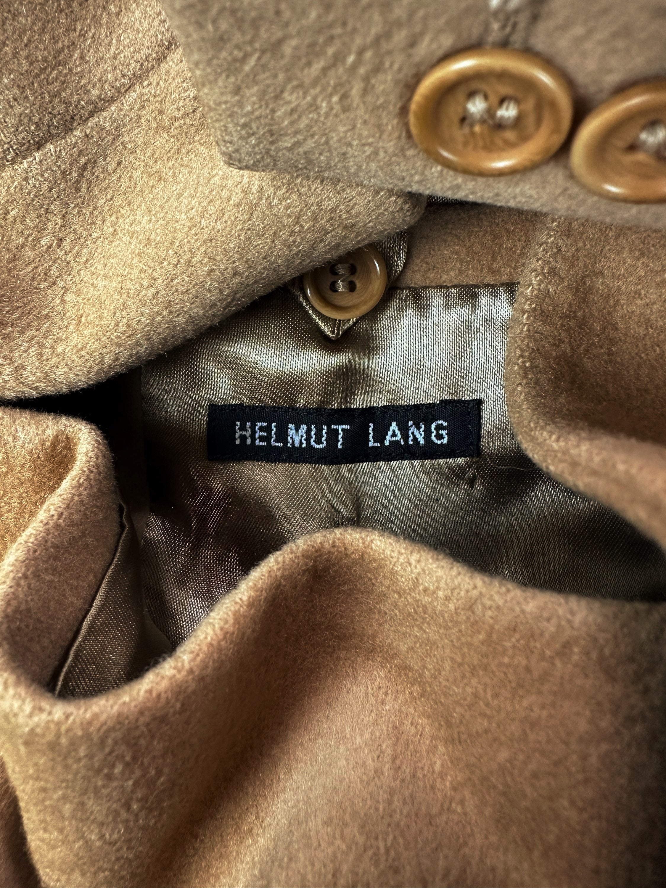 90s Helmut Lang Wool Heavy Weight Tan Trench Coat